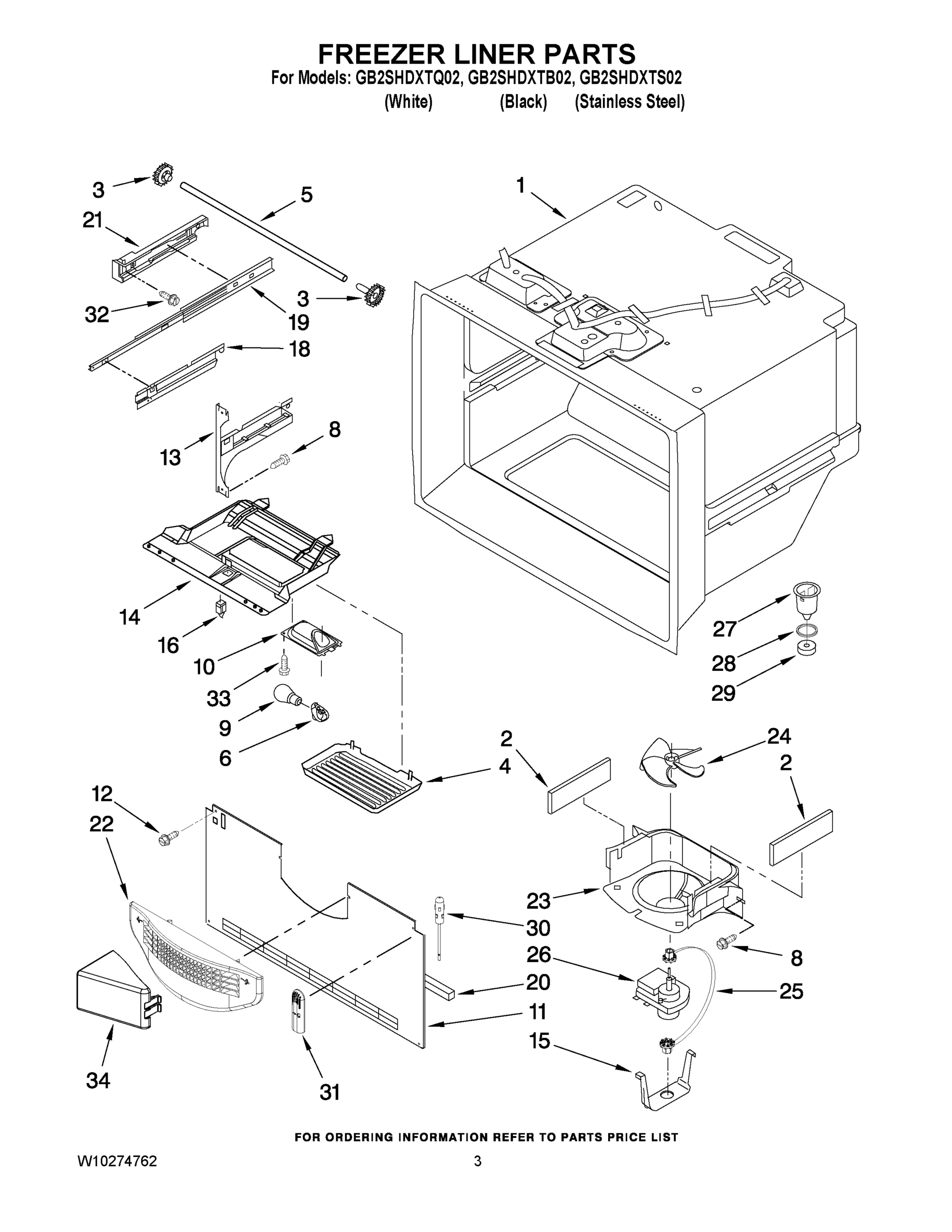 02 - FREEZER LINER PARTS