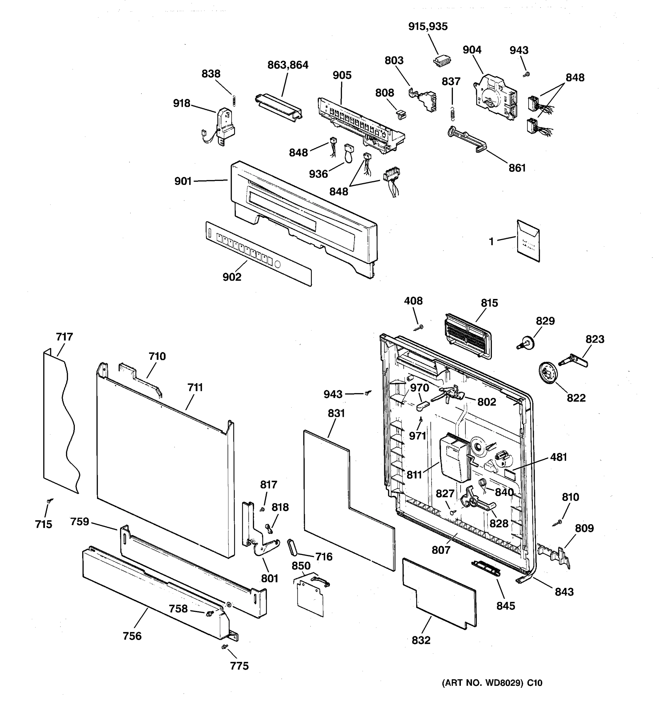 ESCUTCHEON & DOOR ASSEMBLY