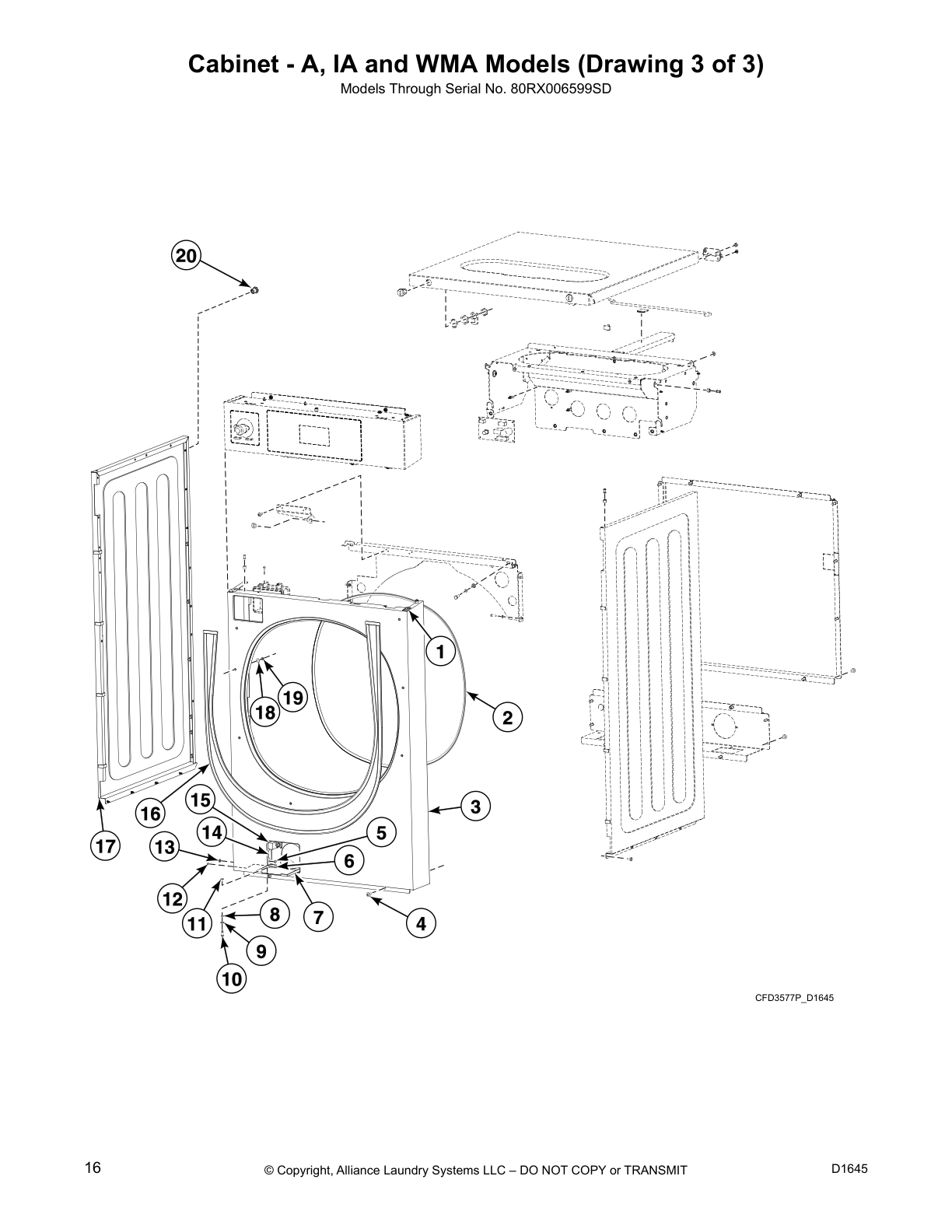 Cabinet - A, IA and WMA Models (Drawing 3 of 3)