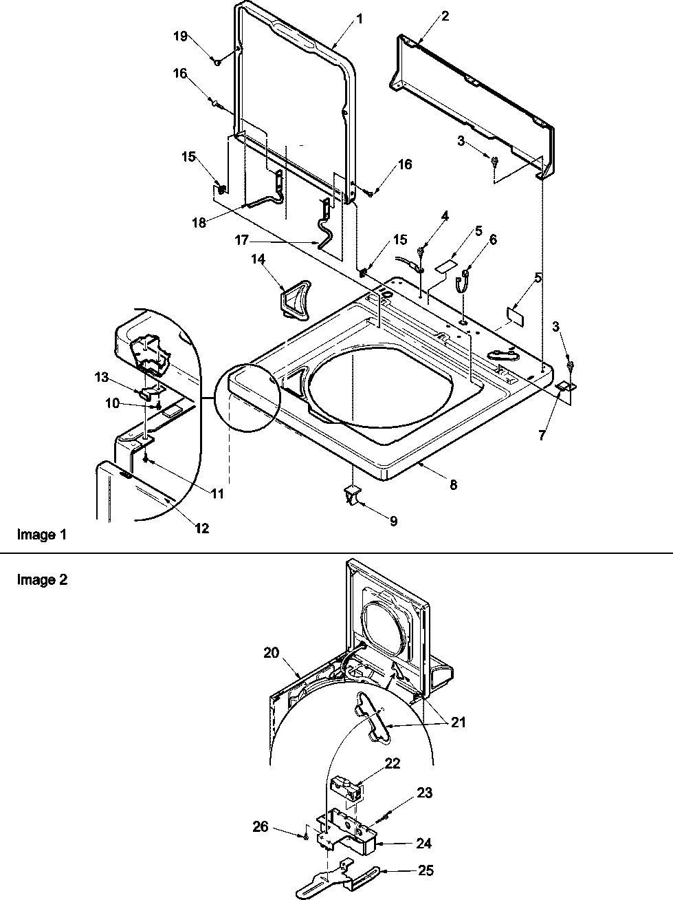 02 - CABINET TOP, LOADING DOOR, AND DOOR SWIT