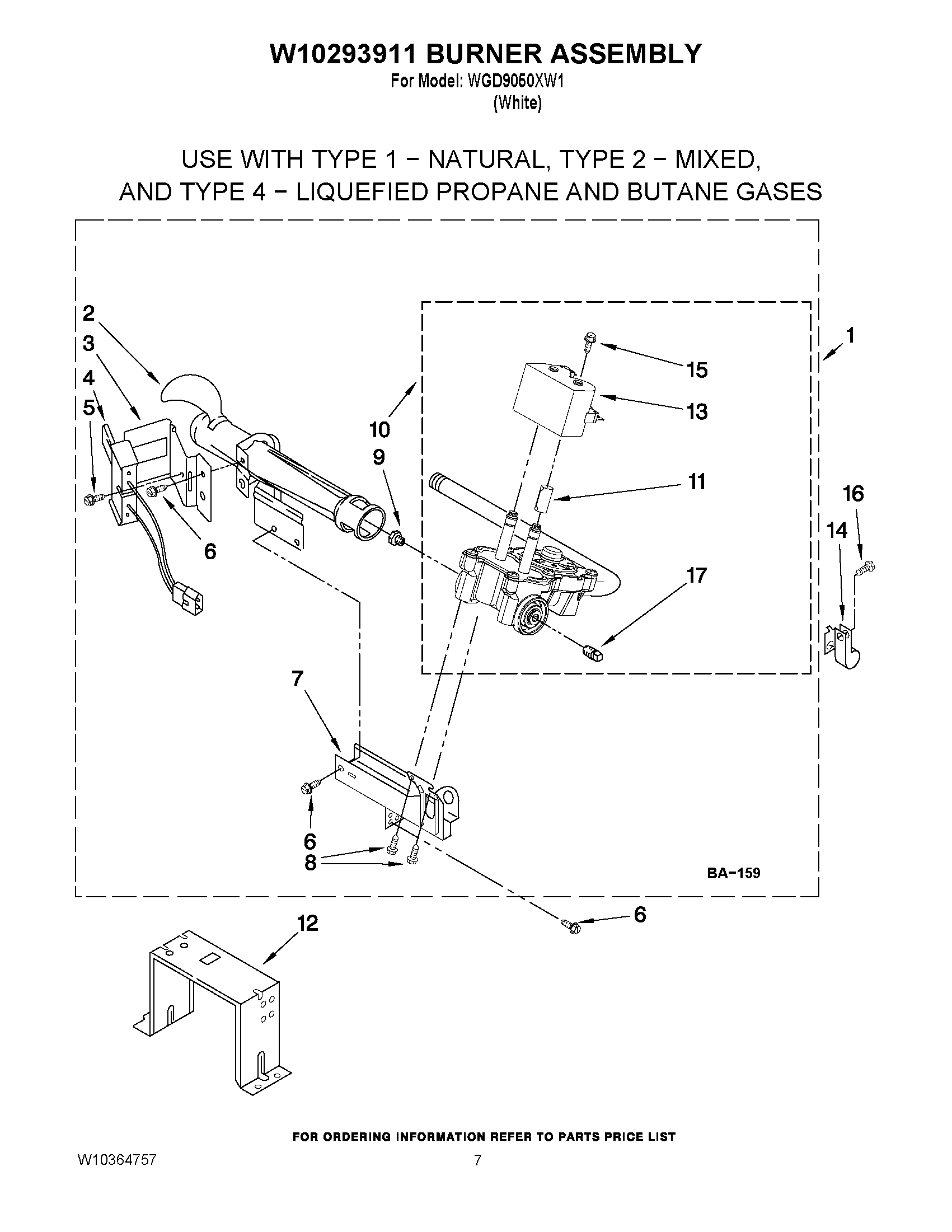 04 - W10293911 BURNER ASSEMBLY