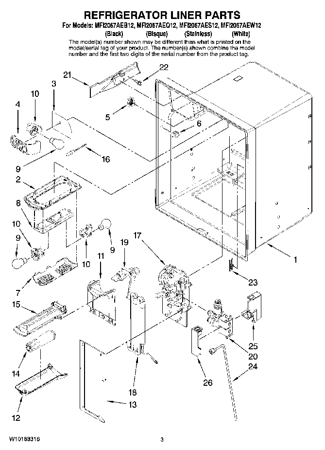 02 - REFRIGERATOR LINER PARTS