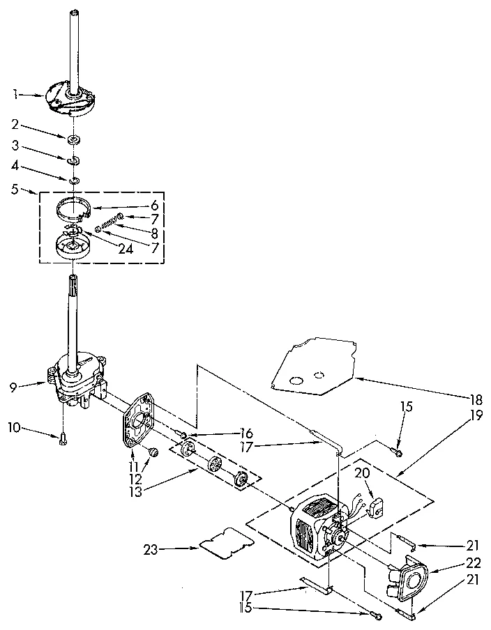 BRAKE, CLUTCH, GEARCASE, MOTOR AND PUMP