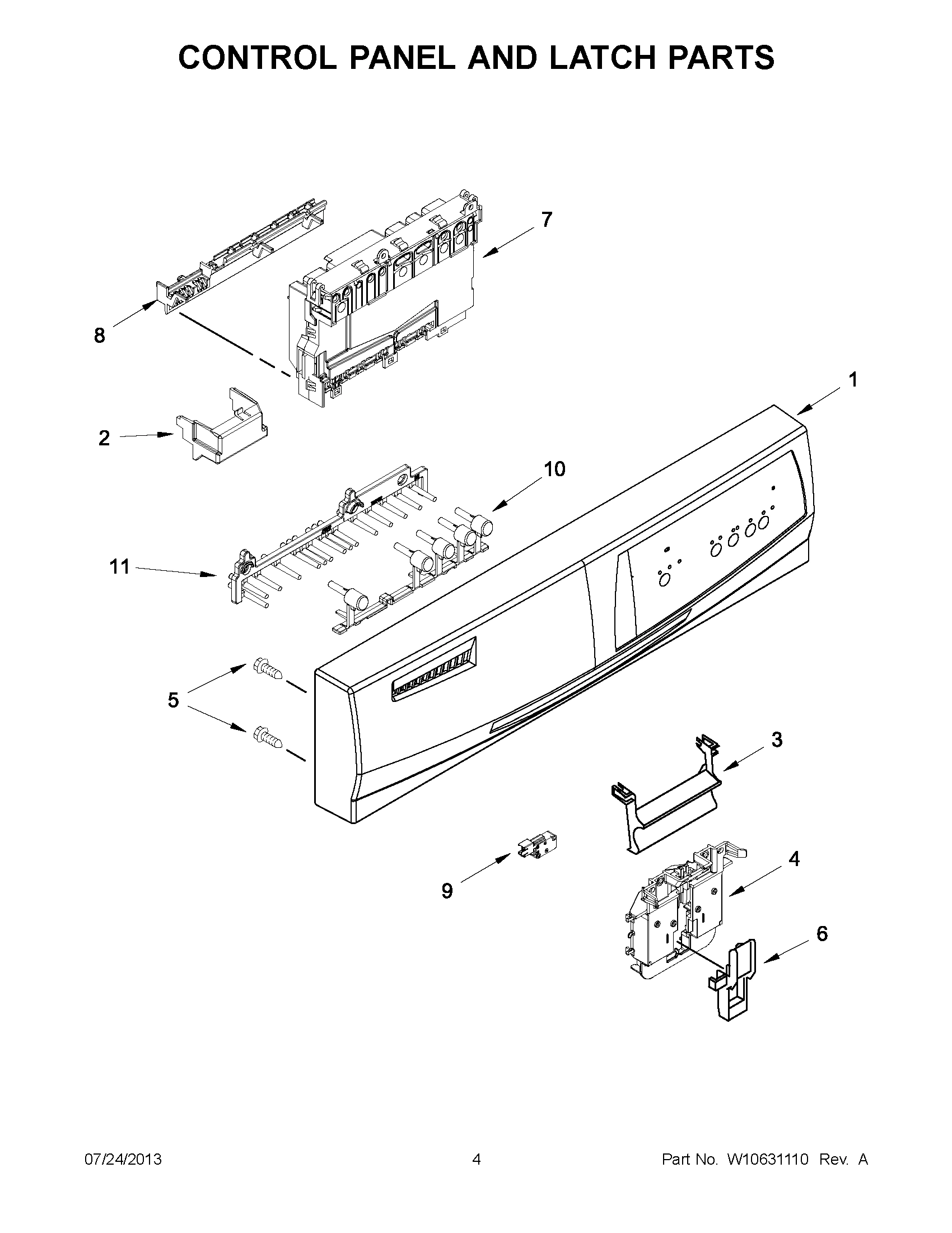 02 - CONTROL PANEL AND LATCH PARTS