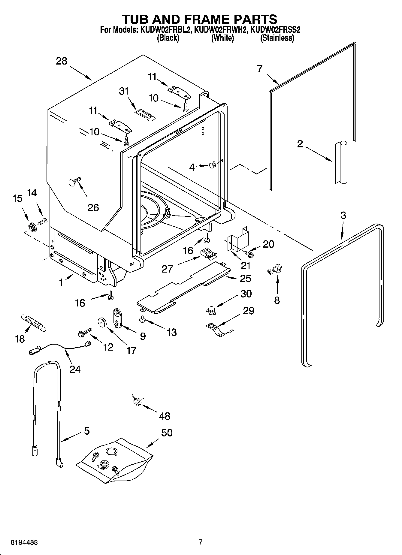 07 - TUB AND FRAME PARTS