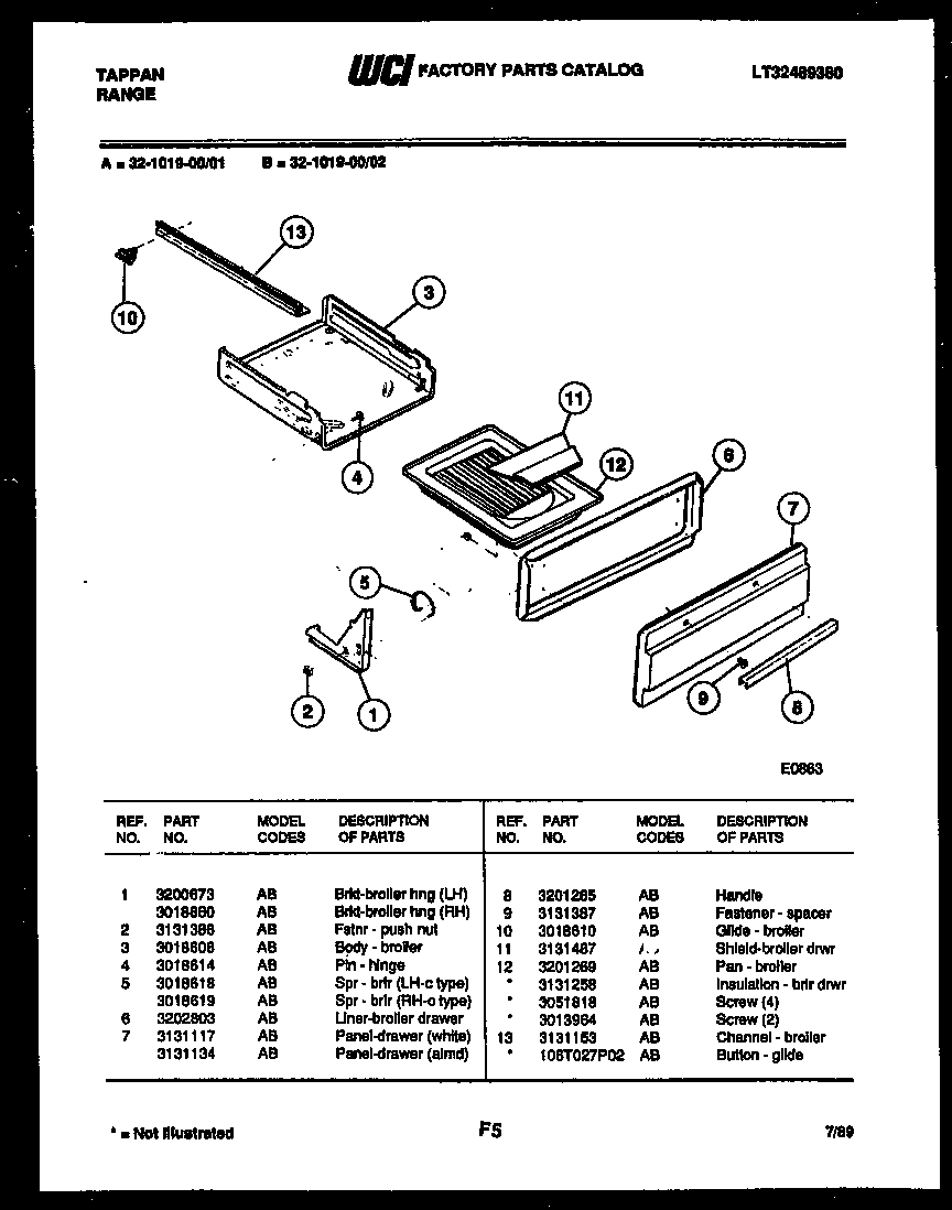 05 - BROILER DRAWER PARTS