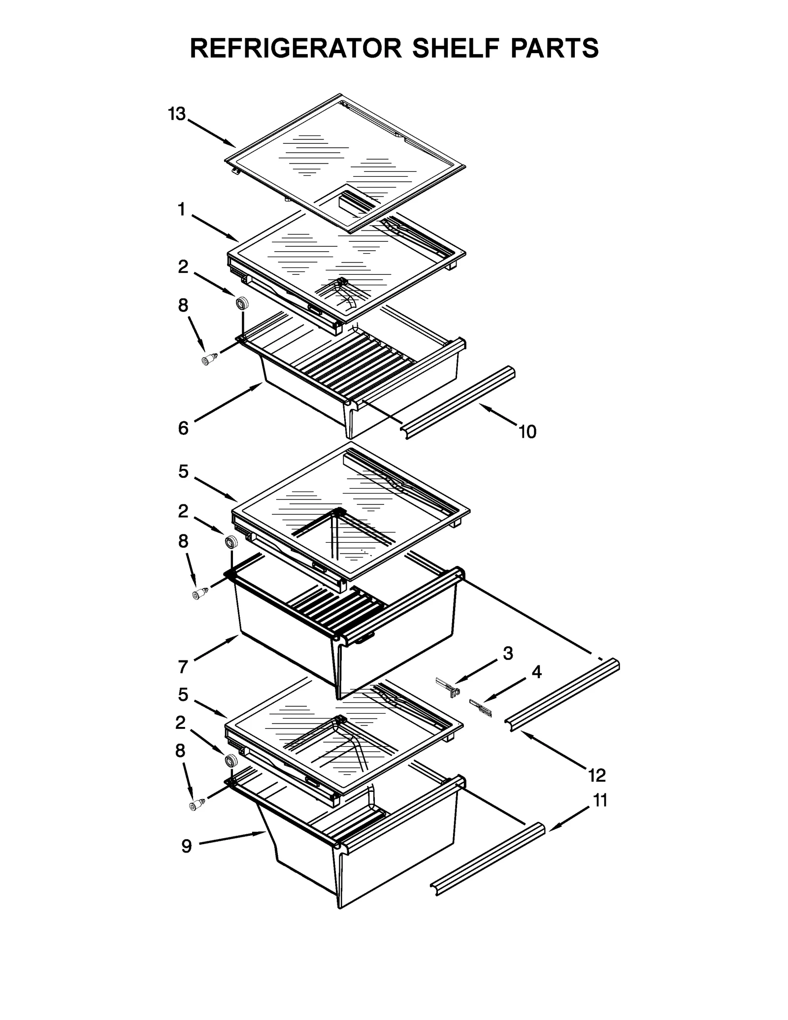 REFRIGERATOR SHELF PARTS