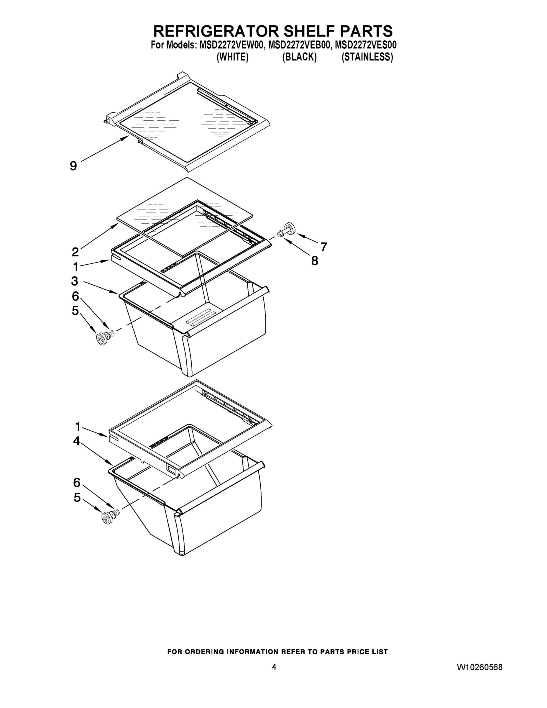 03 - REFRIGERATOR SHELF PARTS