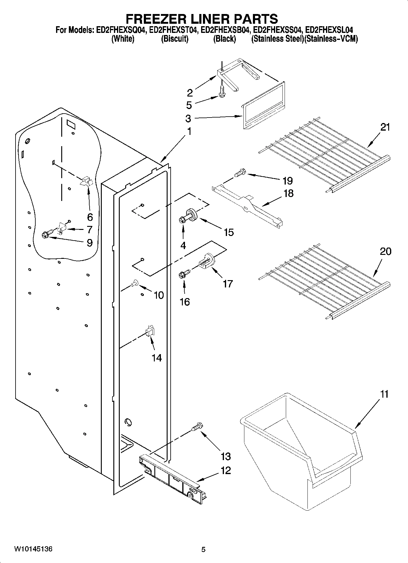 04 - FREEZER LINER PARTS