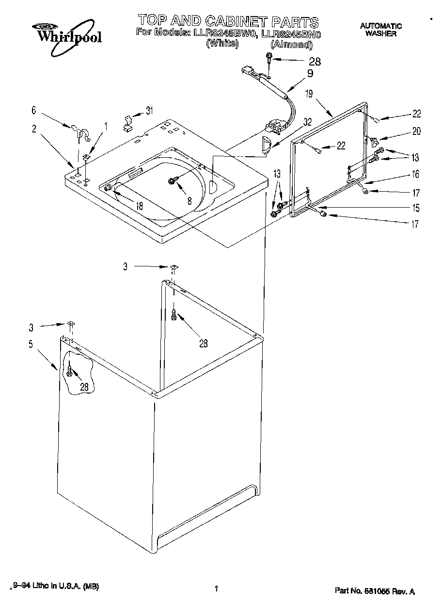 01 - TOP AND CABINET, LIT/OPTIONAL