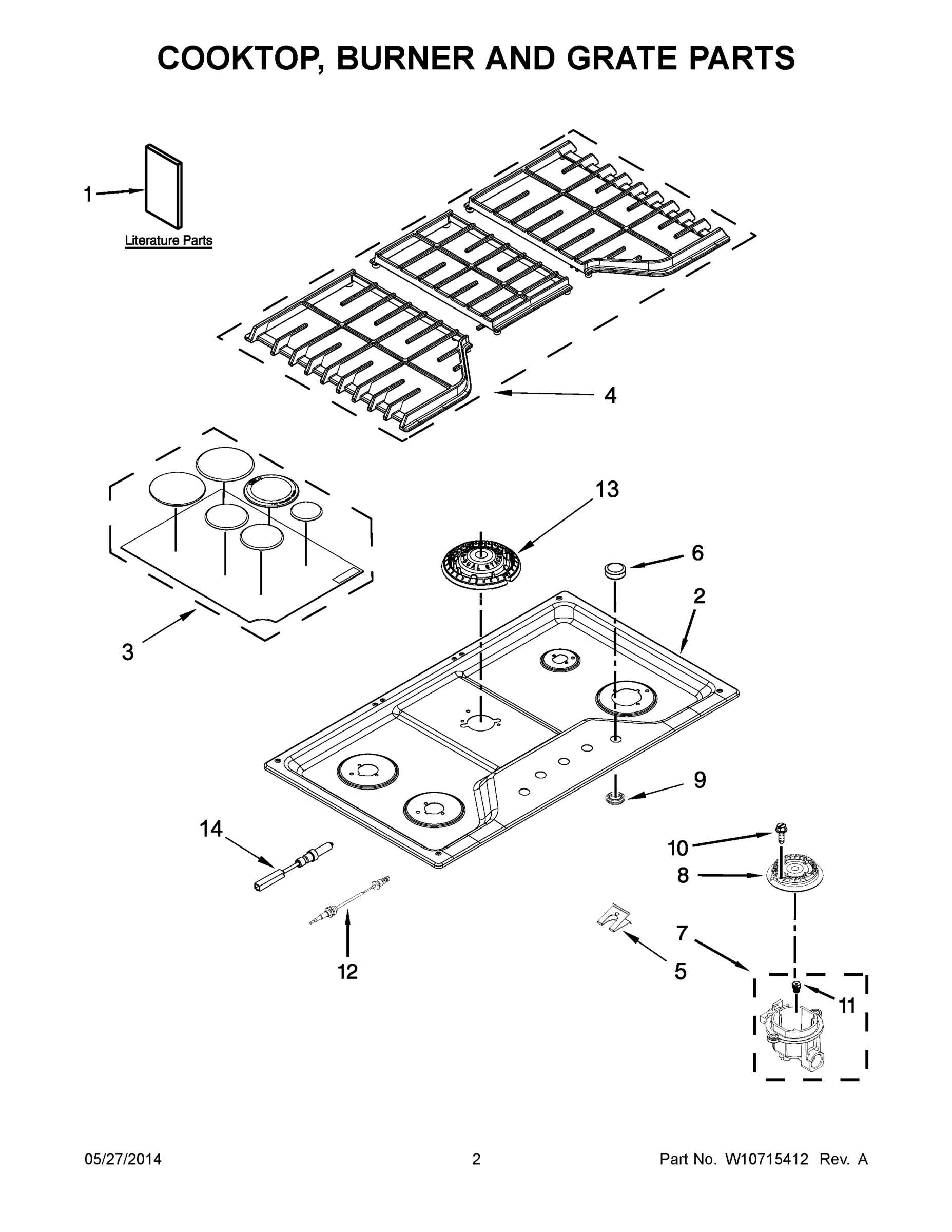 02 - COOKTOP, BURNER AND GRATE PARTS