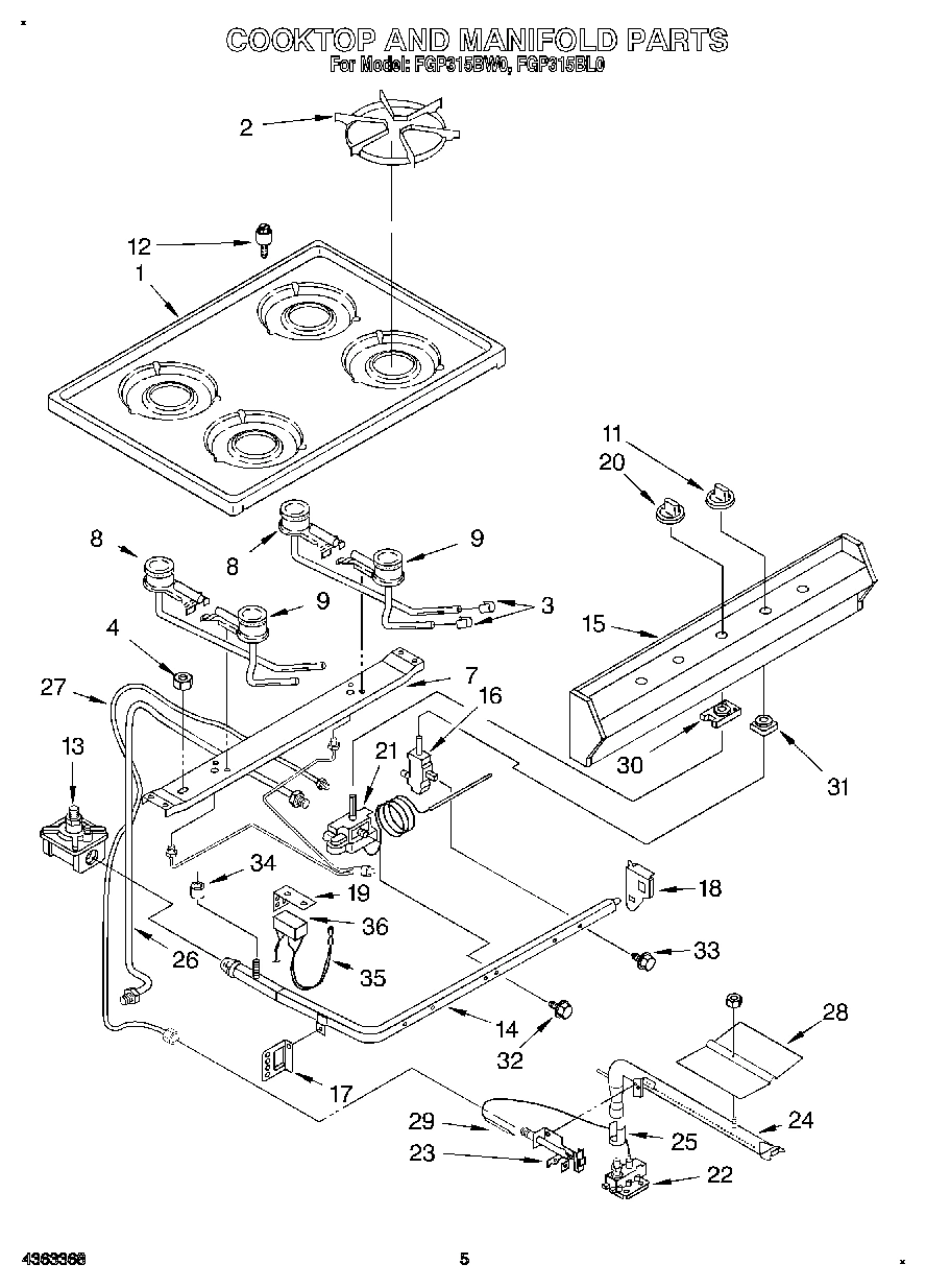 04 - COOKTOP AND MANIFOLD, LIT/OPTIONAL