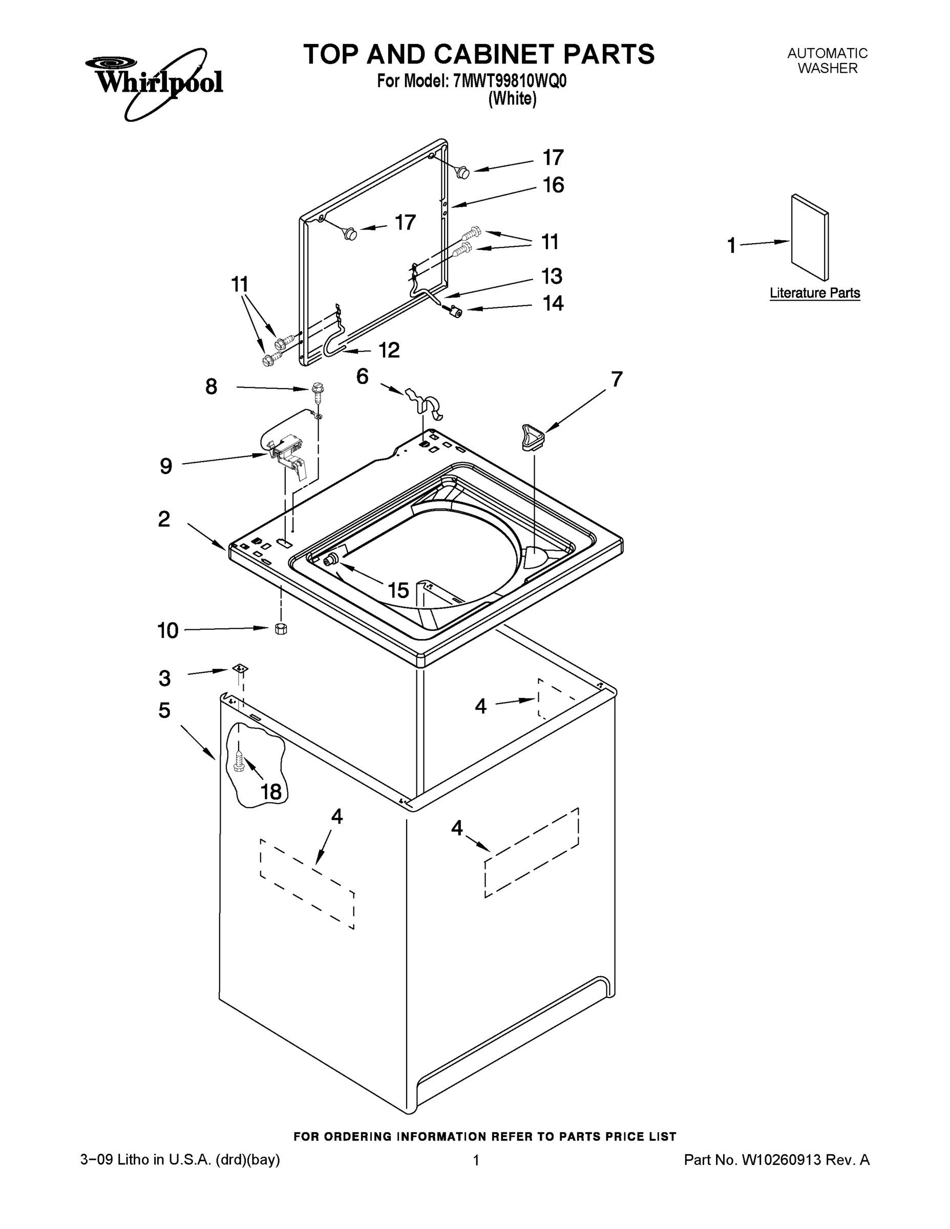 01 - TOP AND CABINET PARTS