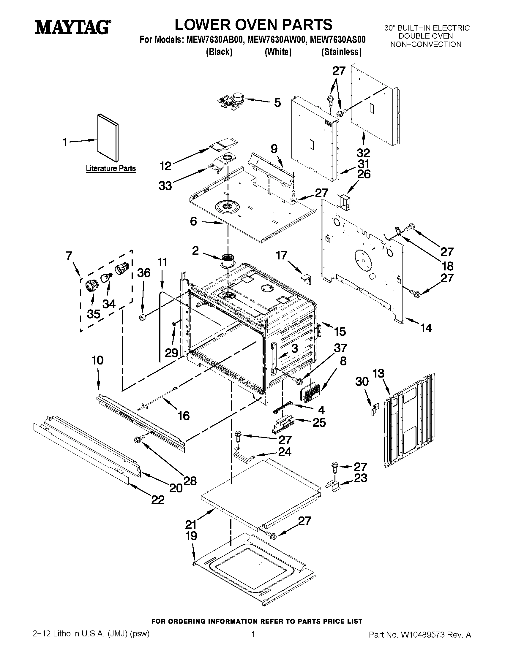 01 - LOWER OVEN PARTS