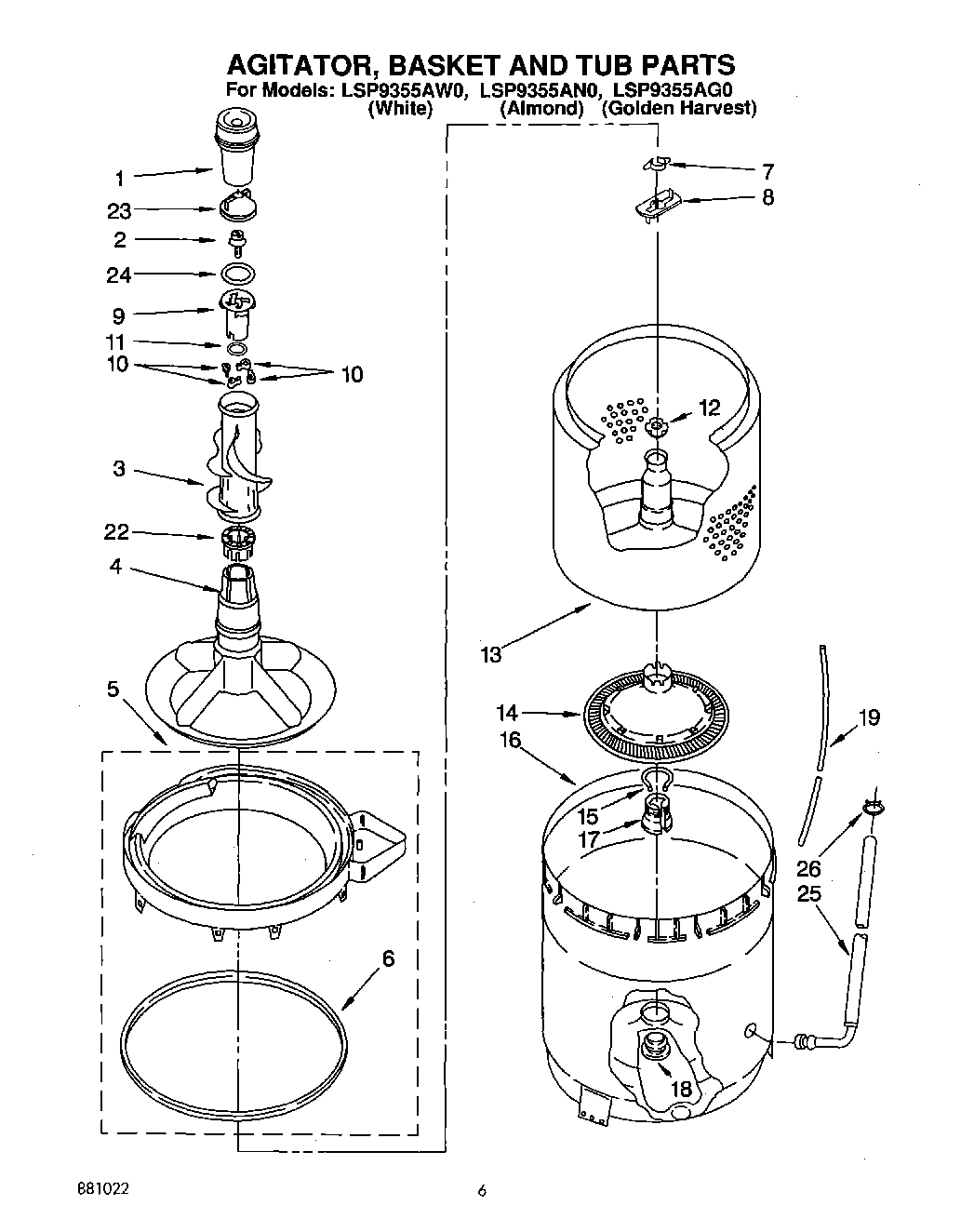 04 - AGITATOR, BASKET AND TUB
