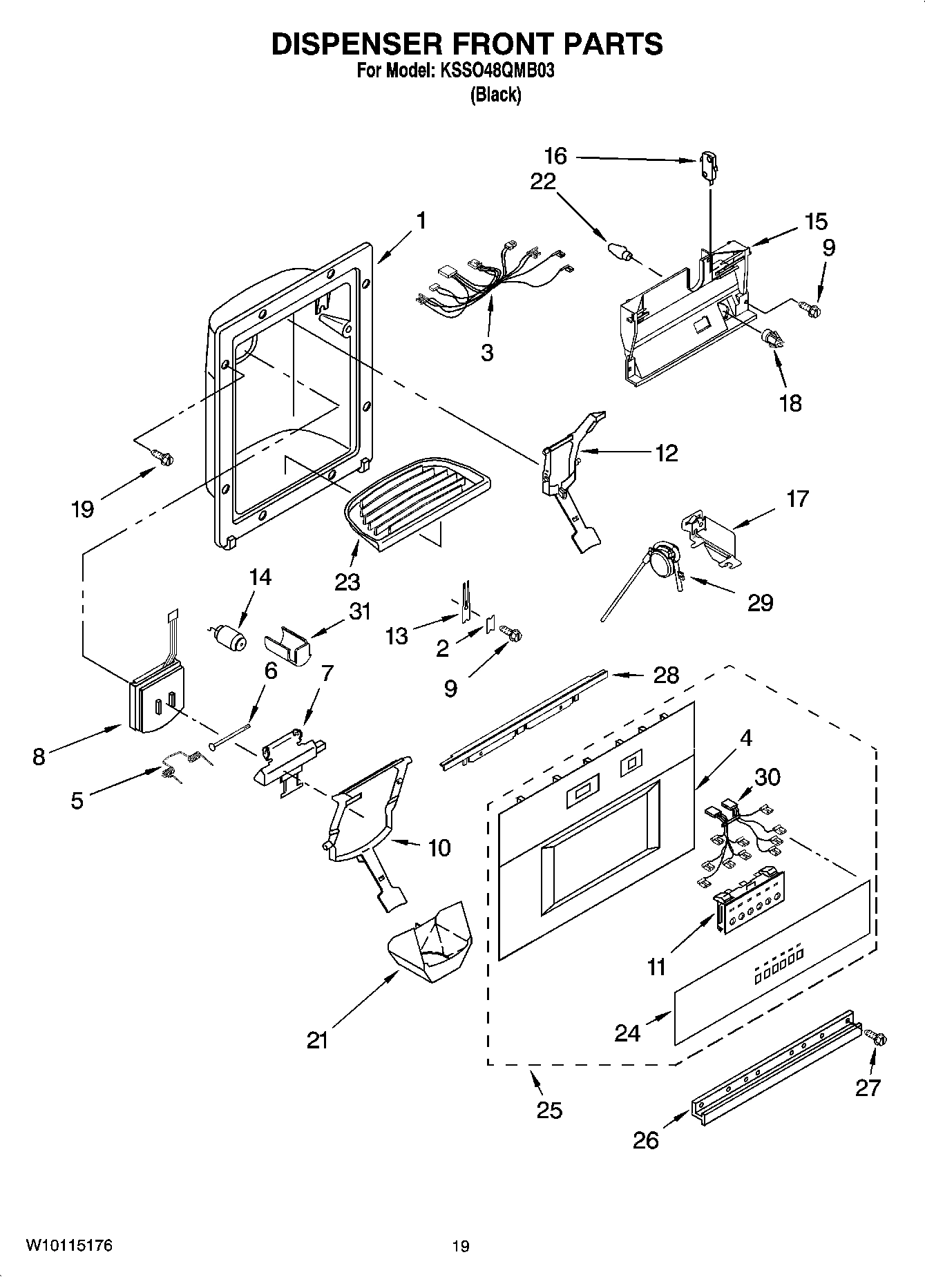 12 - DISPENSER AND FRONT PARTS