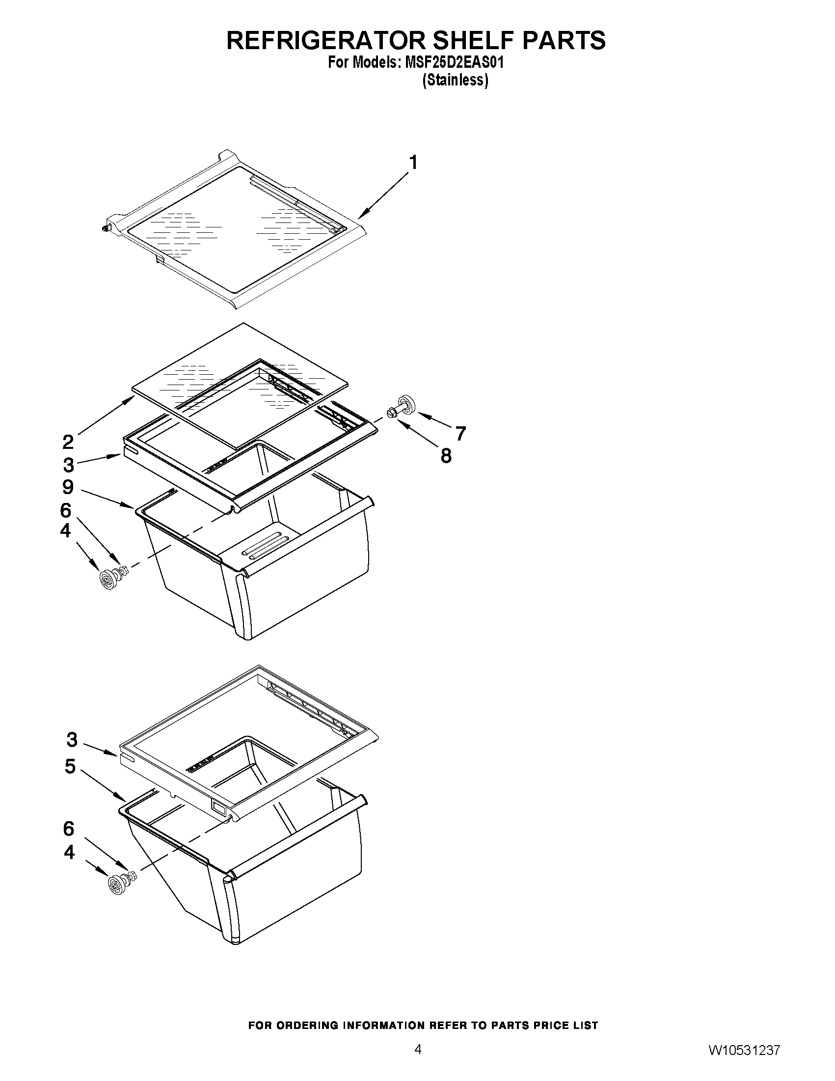 03 - REFRIGERATOR SHELF PARTS