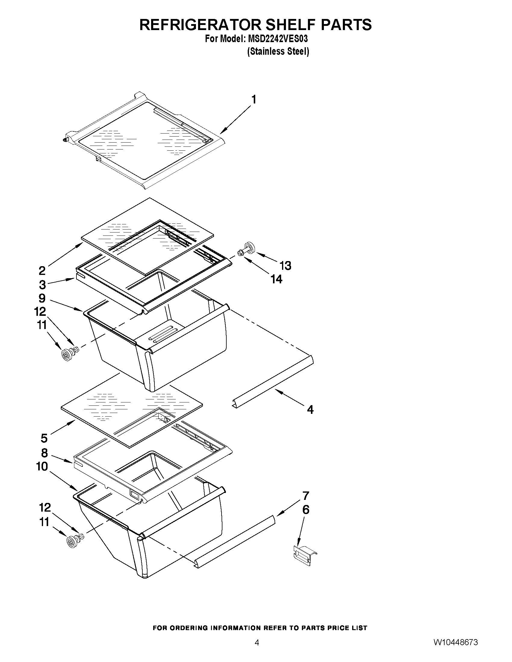 03 - REFRIGERATOR SHELF PARTS