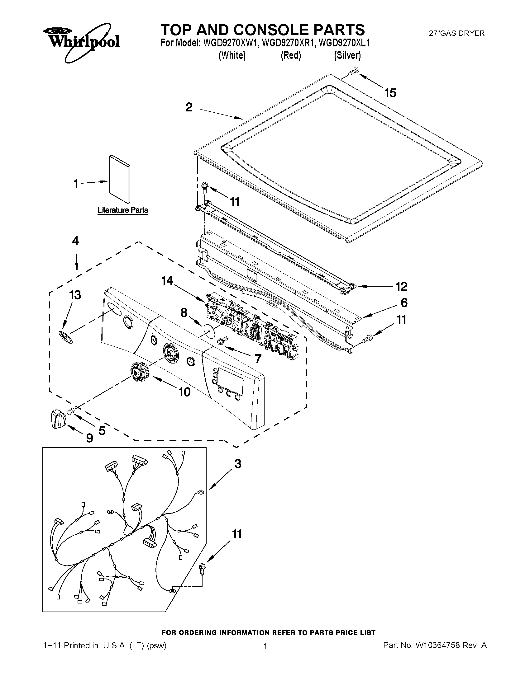 01 - TOP AND CONSOLE PARTS