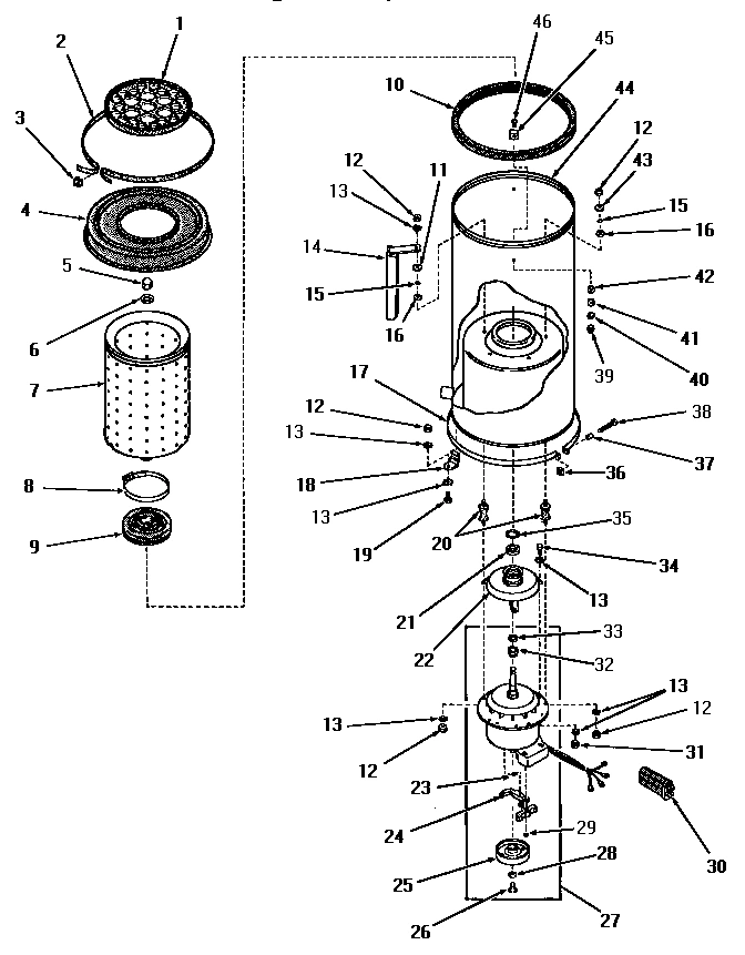 10 - SPIN TUB AND MOTOR
