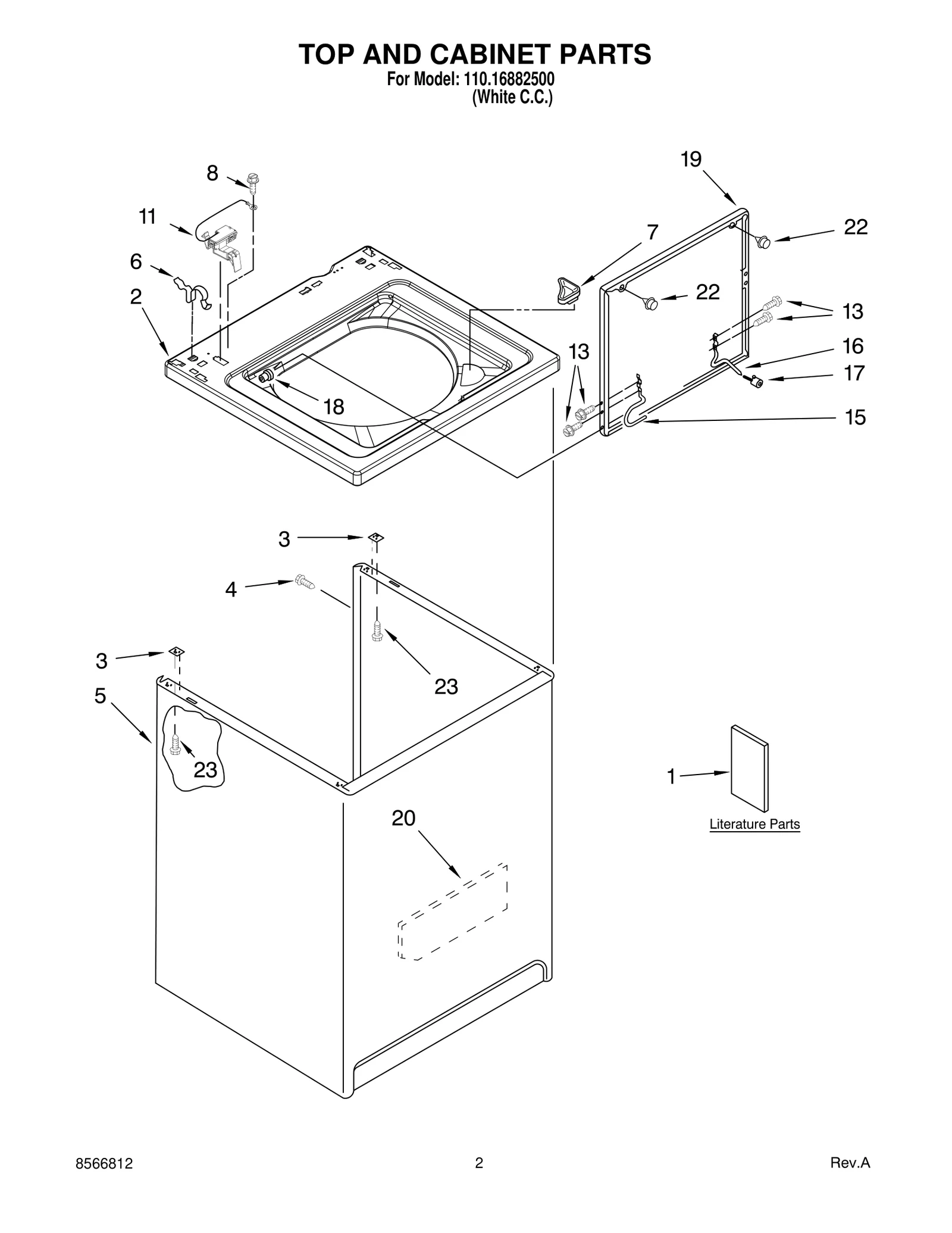 TOP AND CABINET PARTS