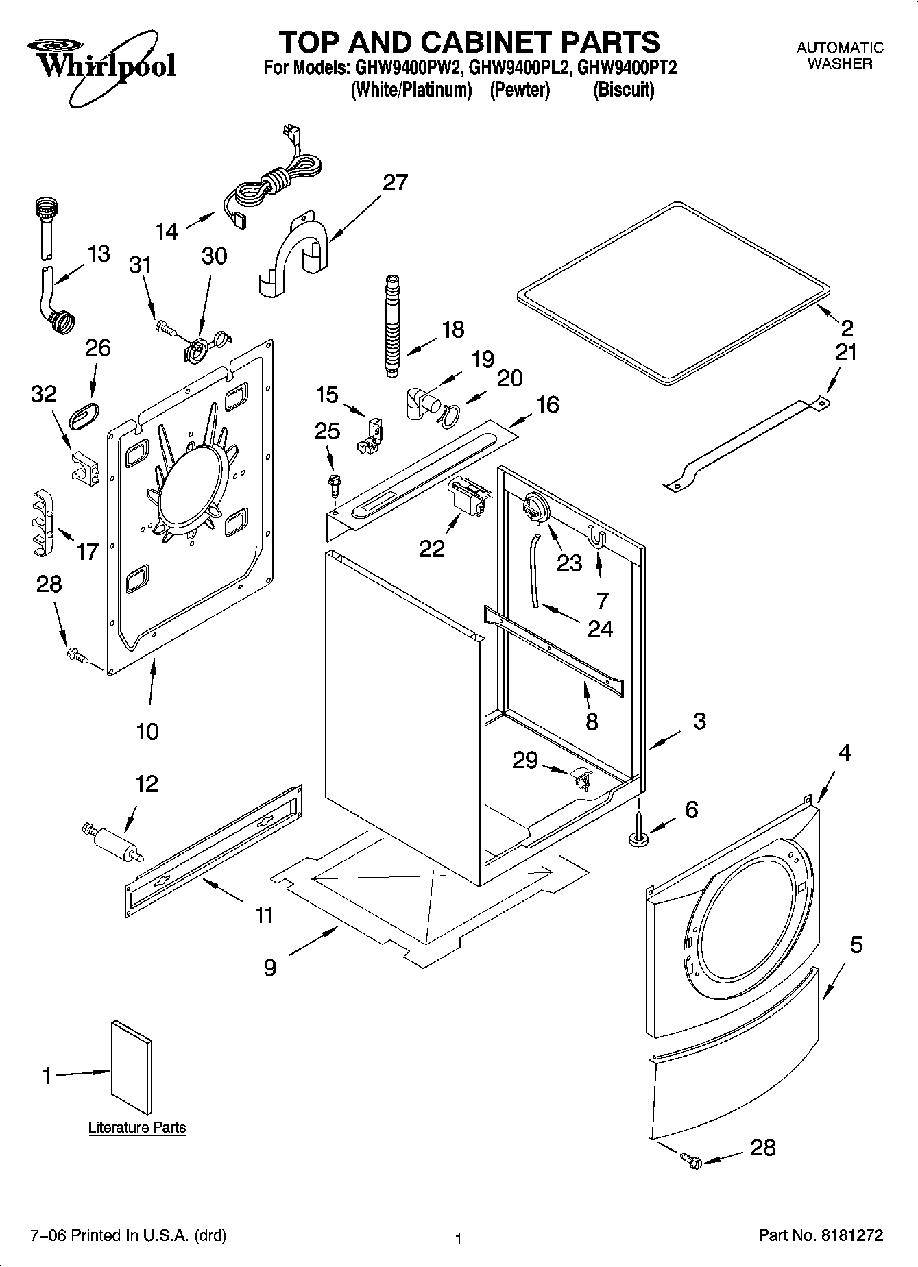 01 - TOP AND CABINET PARTS
