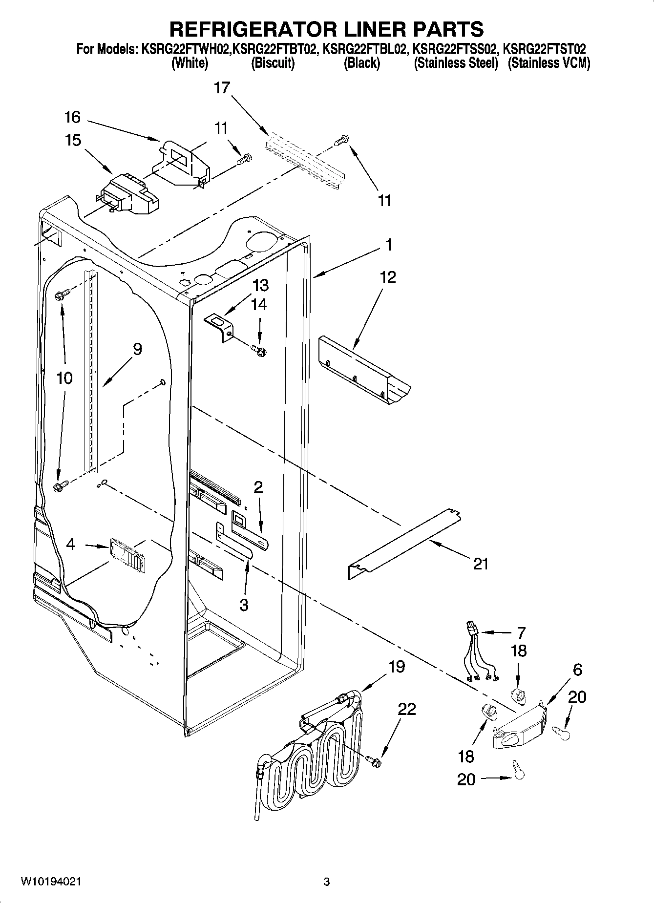 02 - REFRIGERATOR LINER PARTS