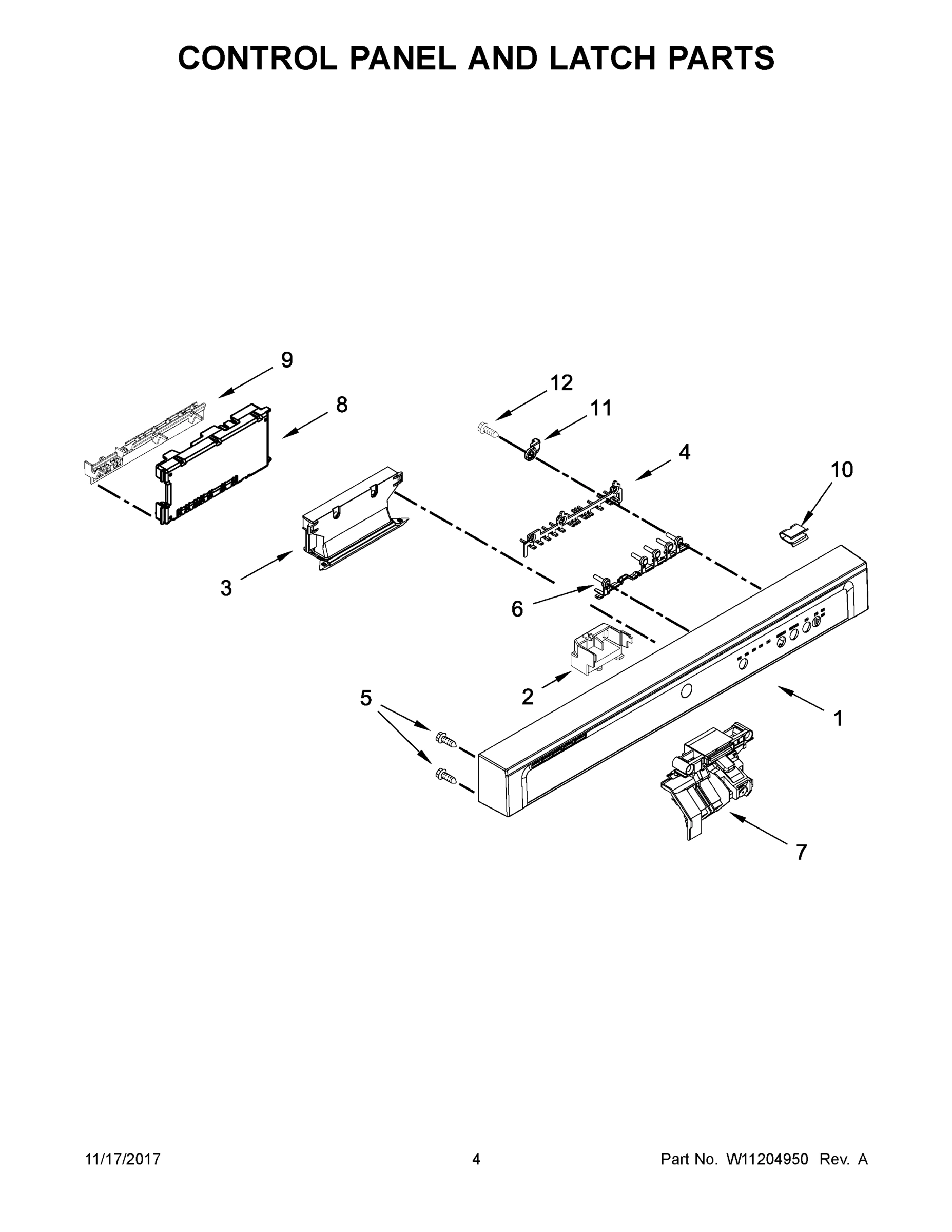 03 - CONTROL PANEL AND LATCH PARTS