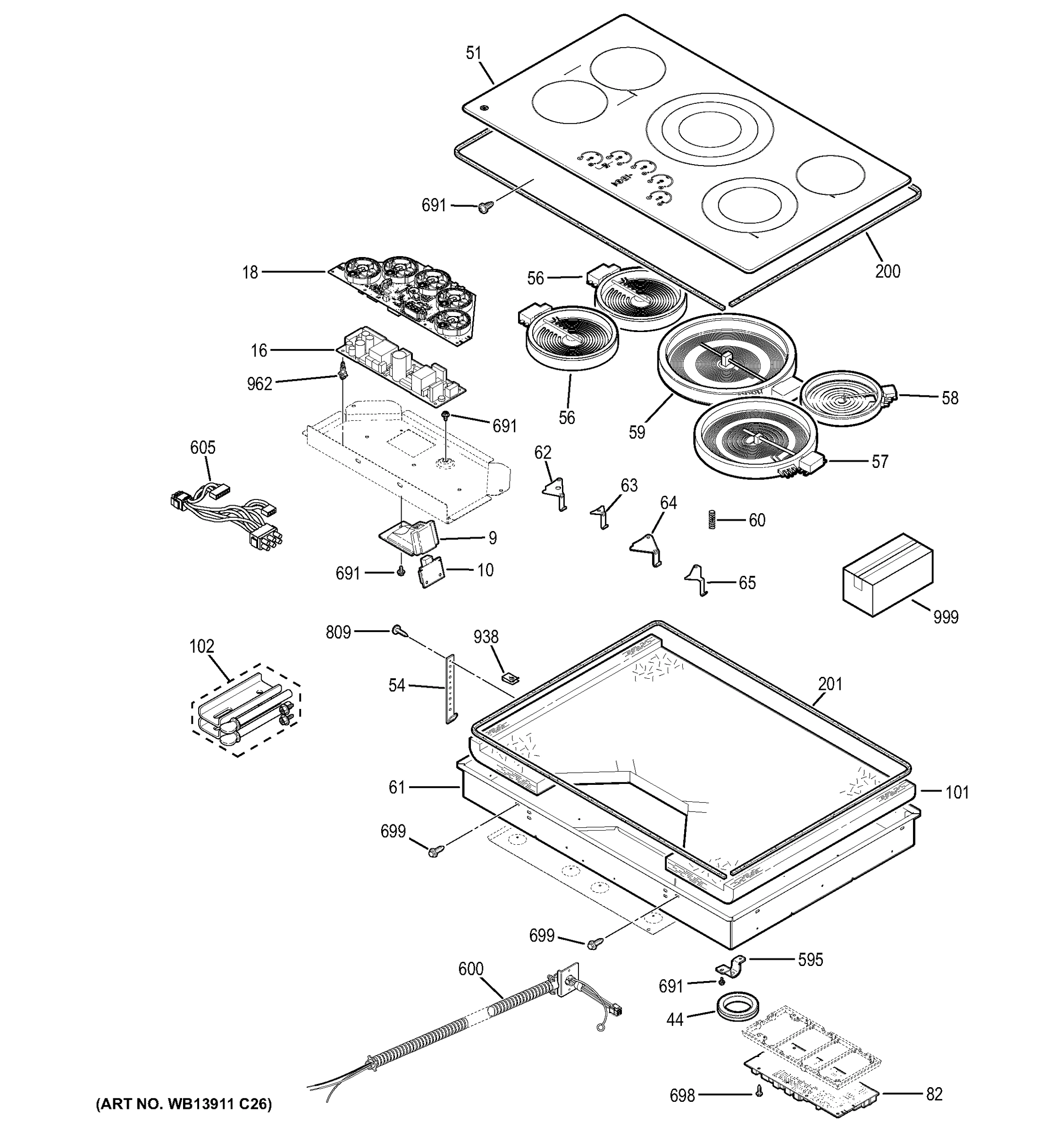 CONTROL PANEL & COOKTOP