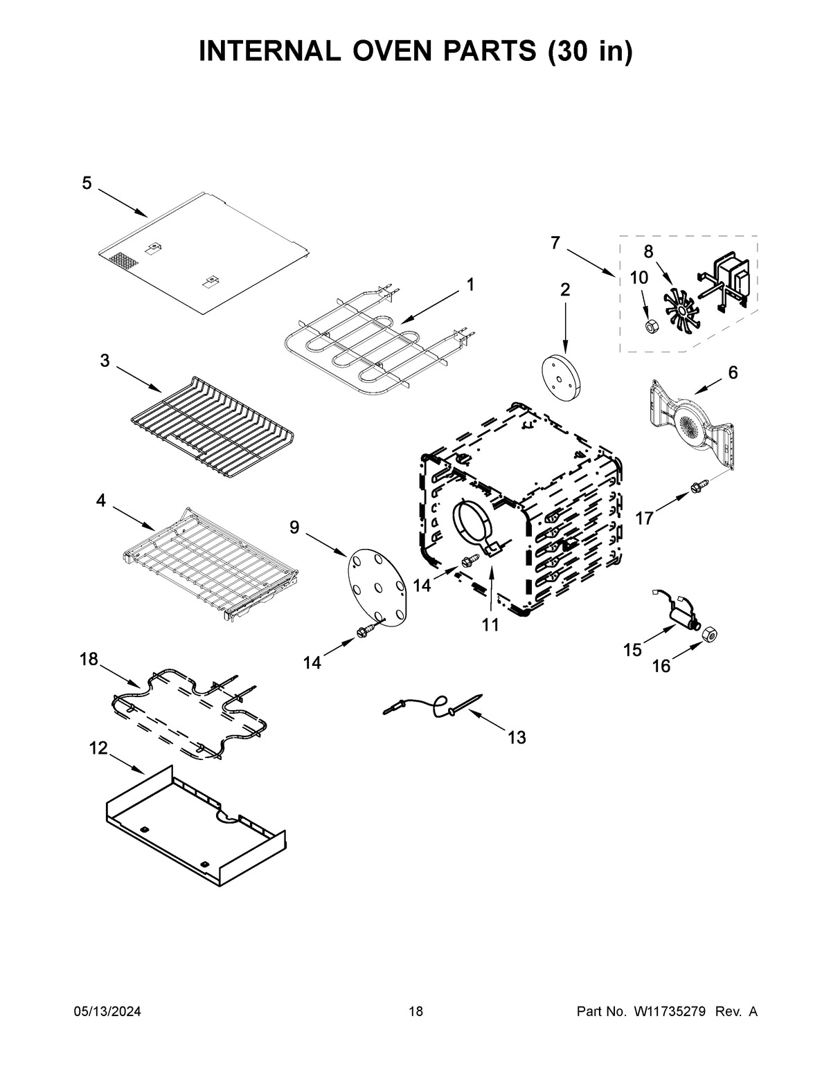 10 - INTERNAL OVEN PARTS (30 IN)