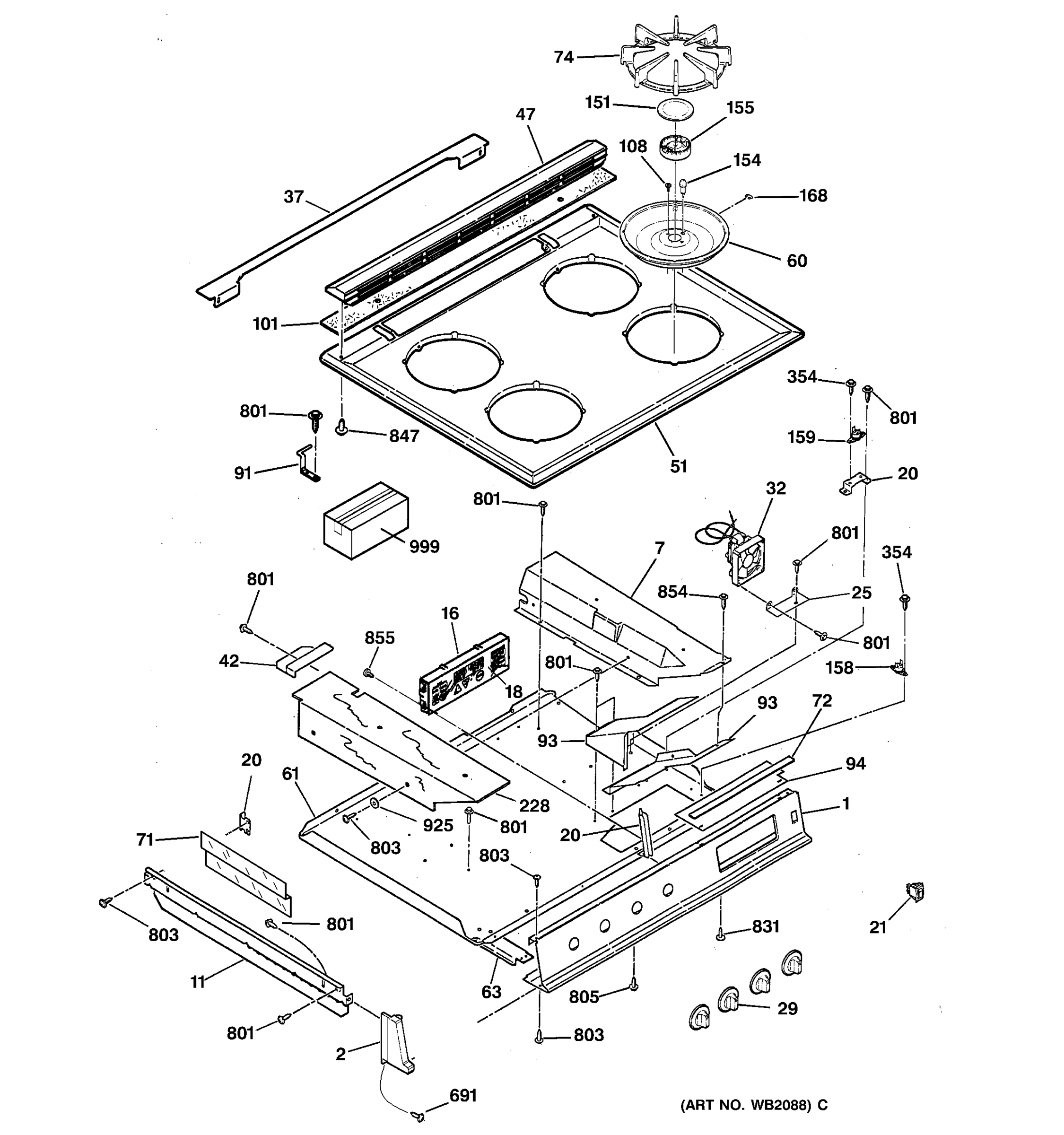 CONTROL PANEL & COOKTOP