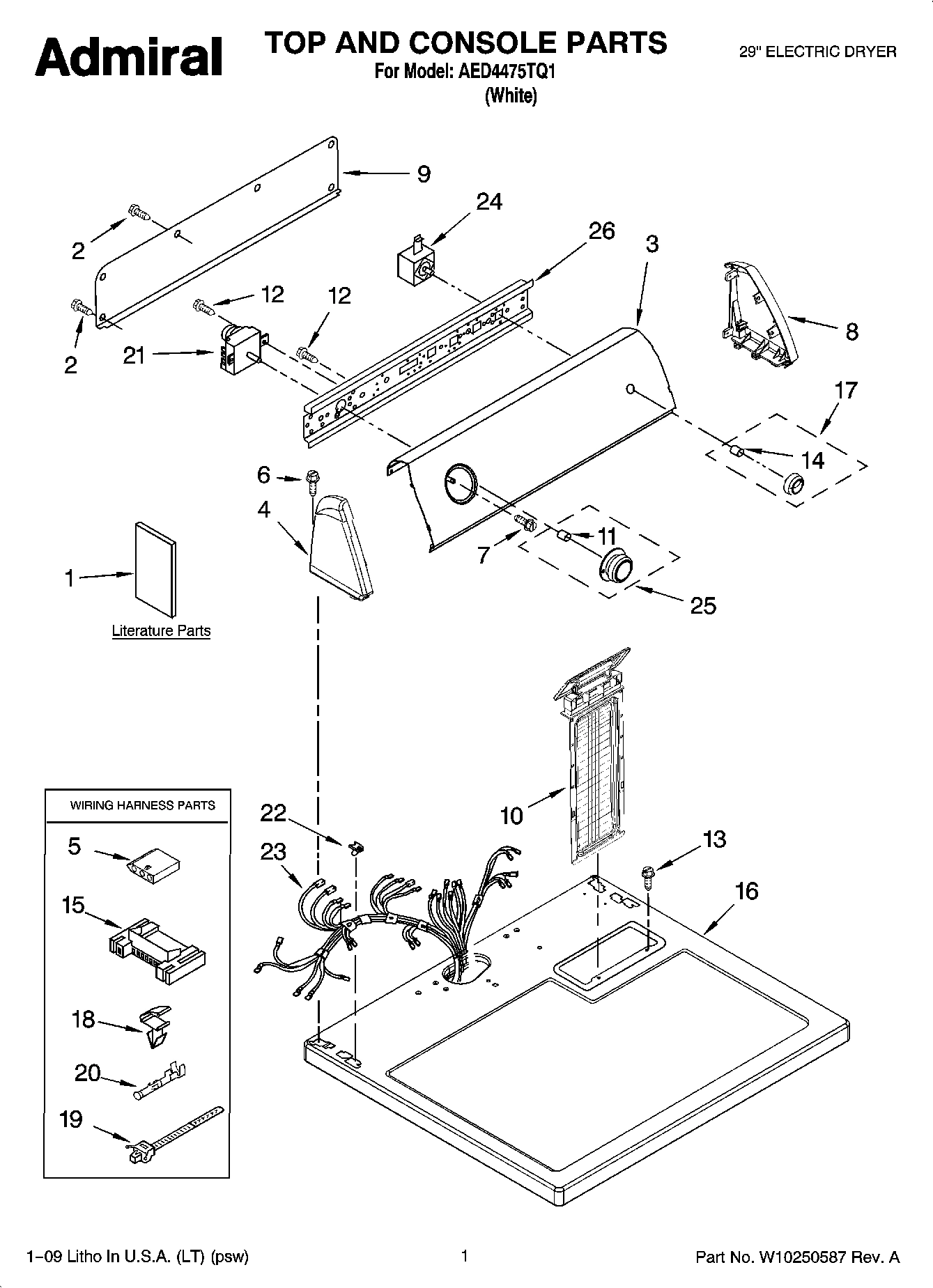 01 - TOP AND CONSOLE PARTS