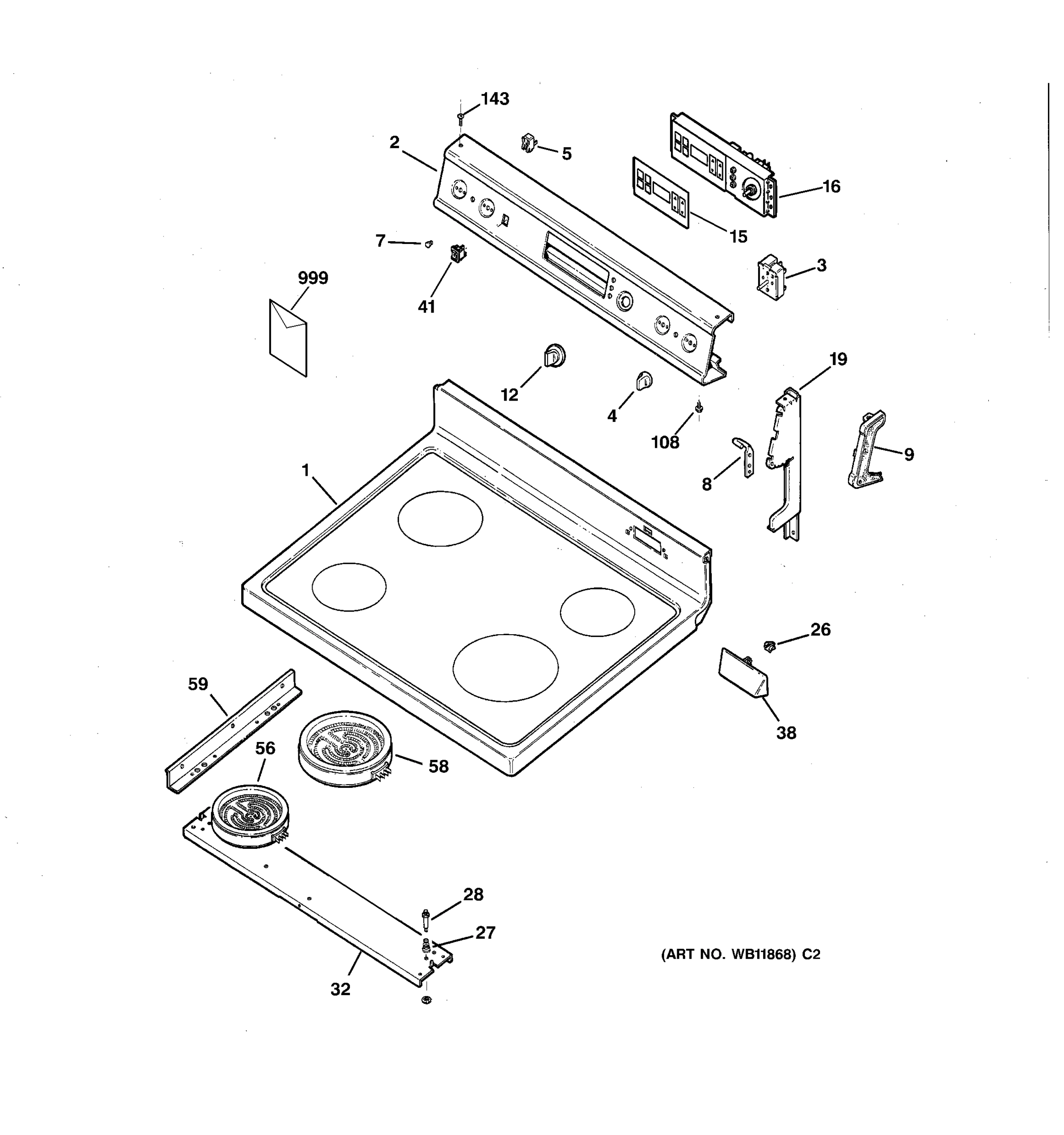 CONTROL PANEL & COOKTOP