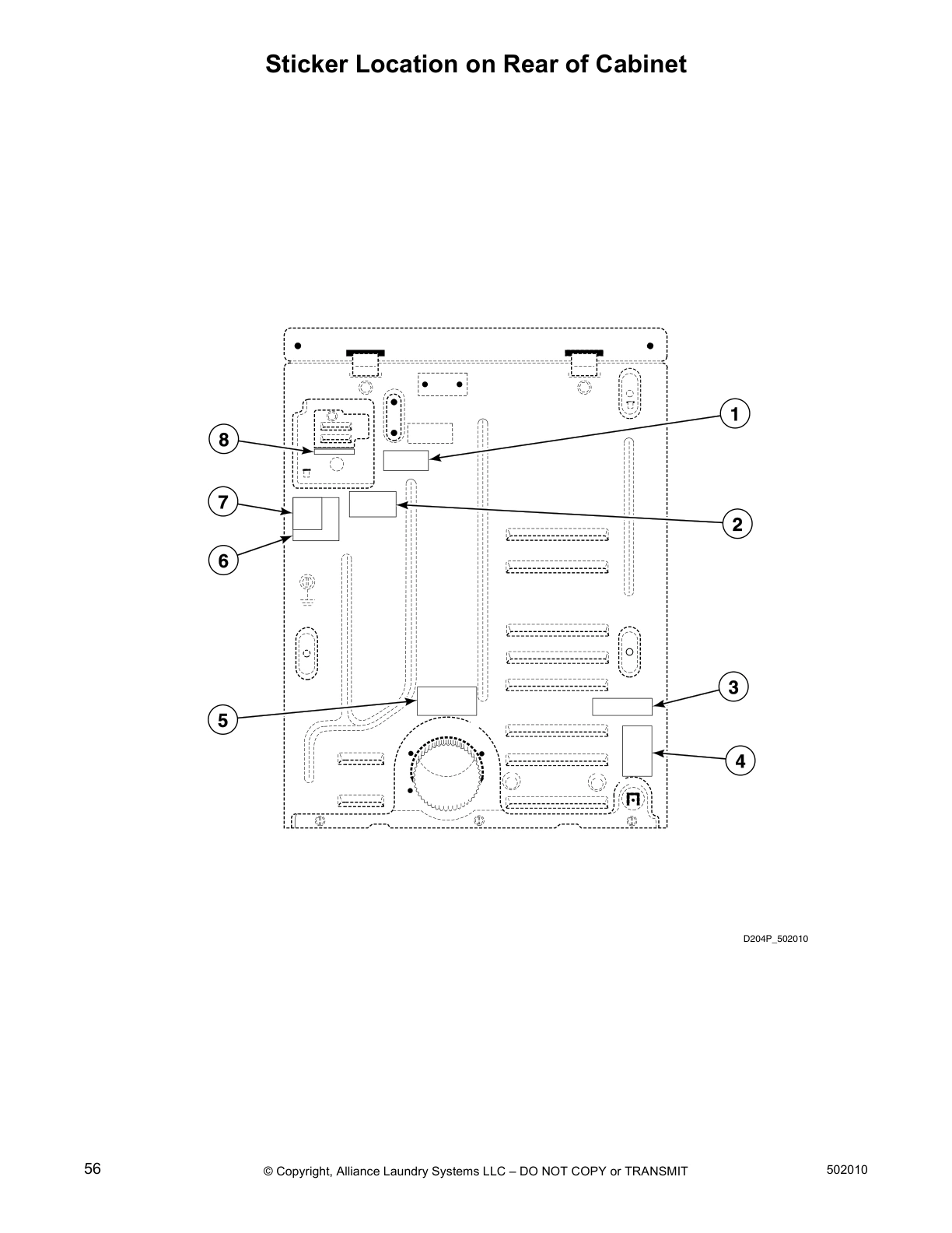 Sticker Location on Rear of Cabinet