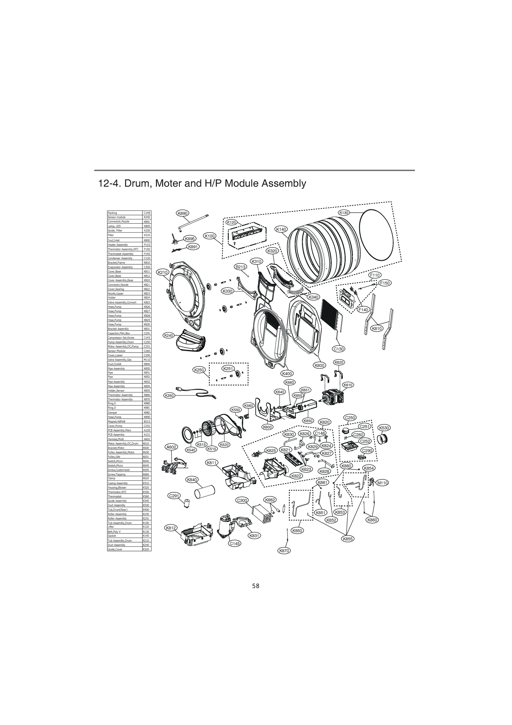 DRUM; MOTER AND HP MODULE ASSEMBLY