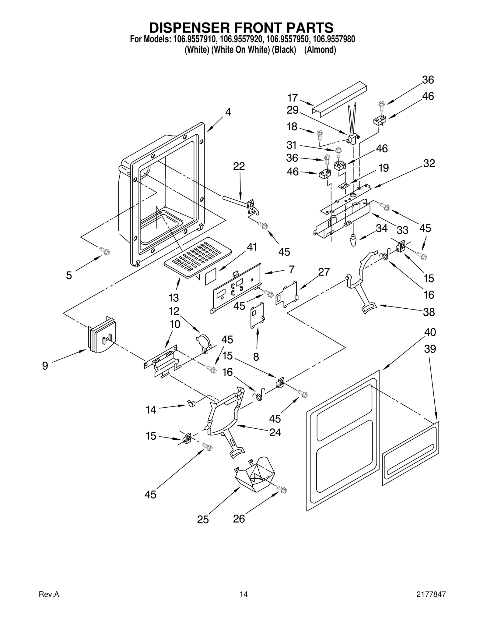 DISPENSER FRONT PARTS
