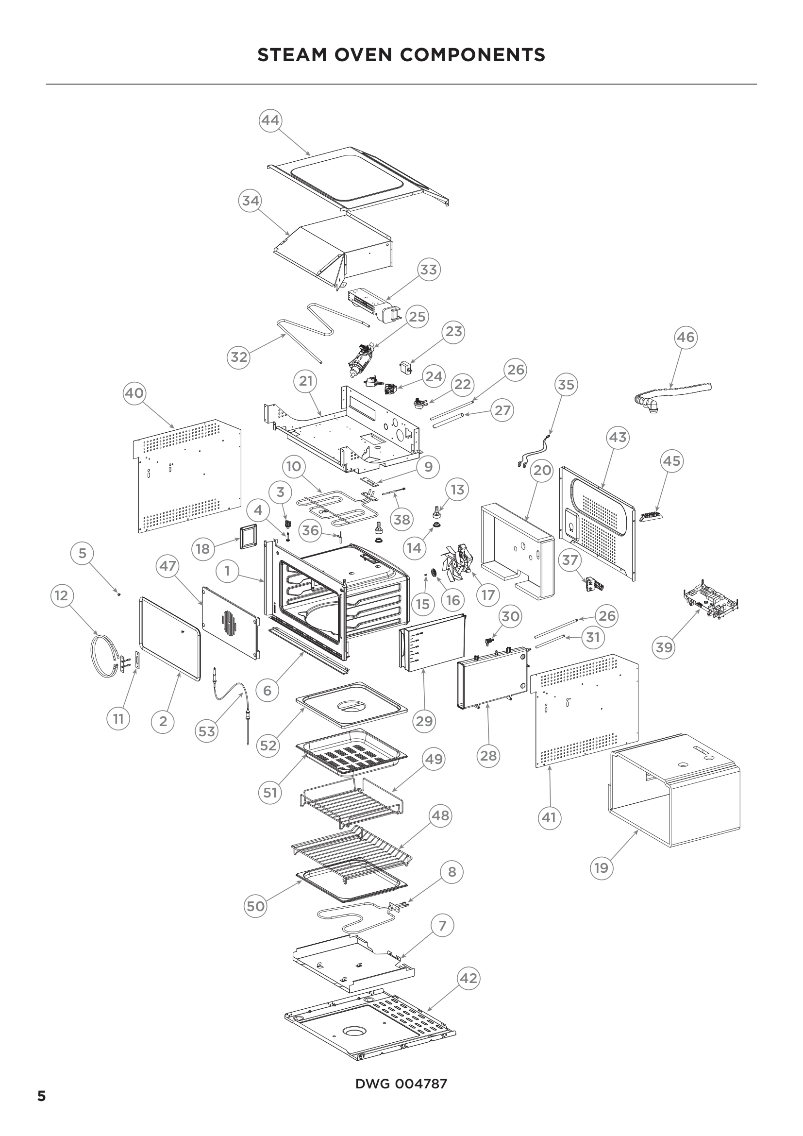 STEAM OVEN COMPONENTS