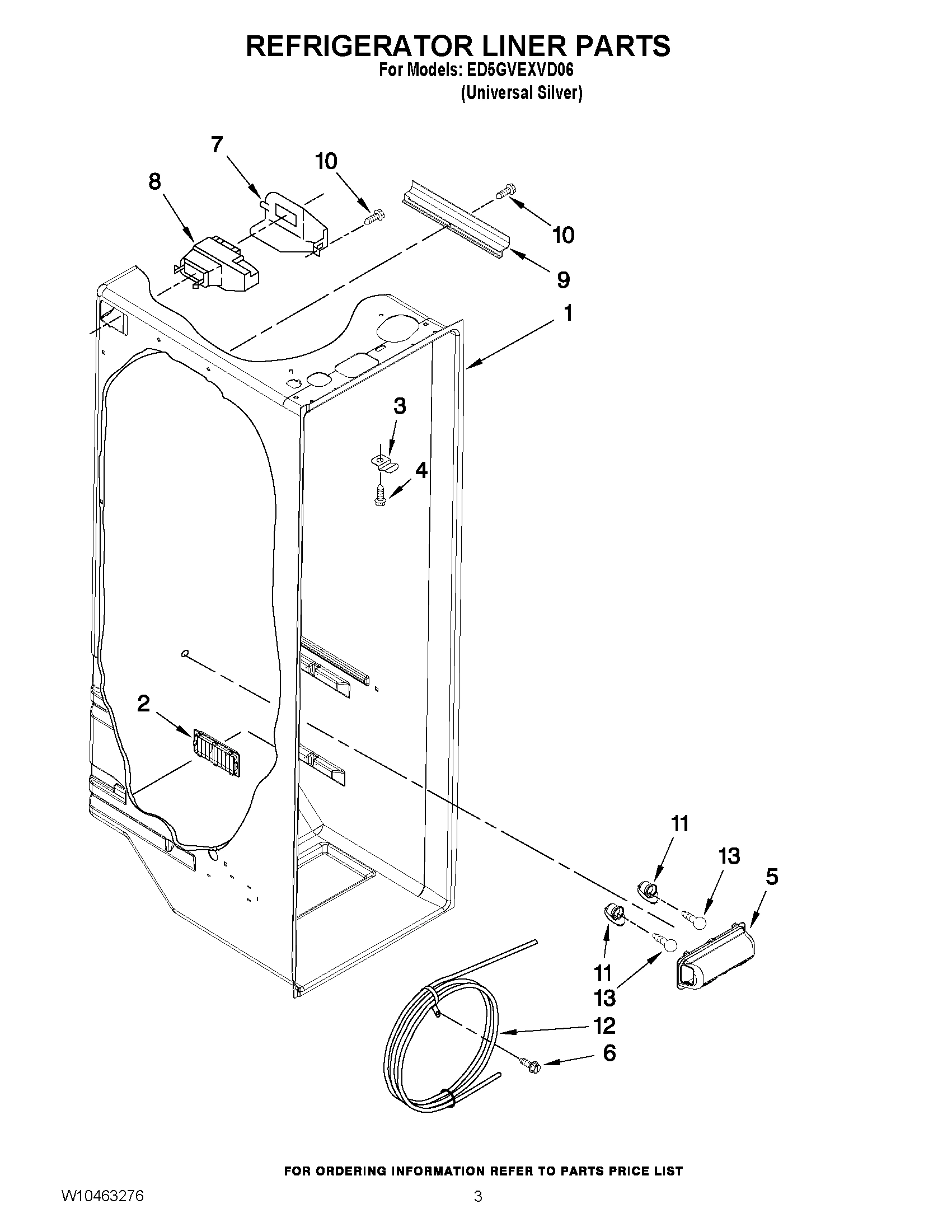 02 - REFRIGERATOR LINER PARTS