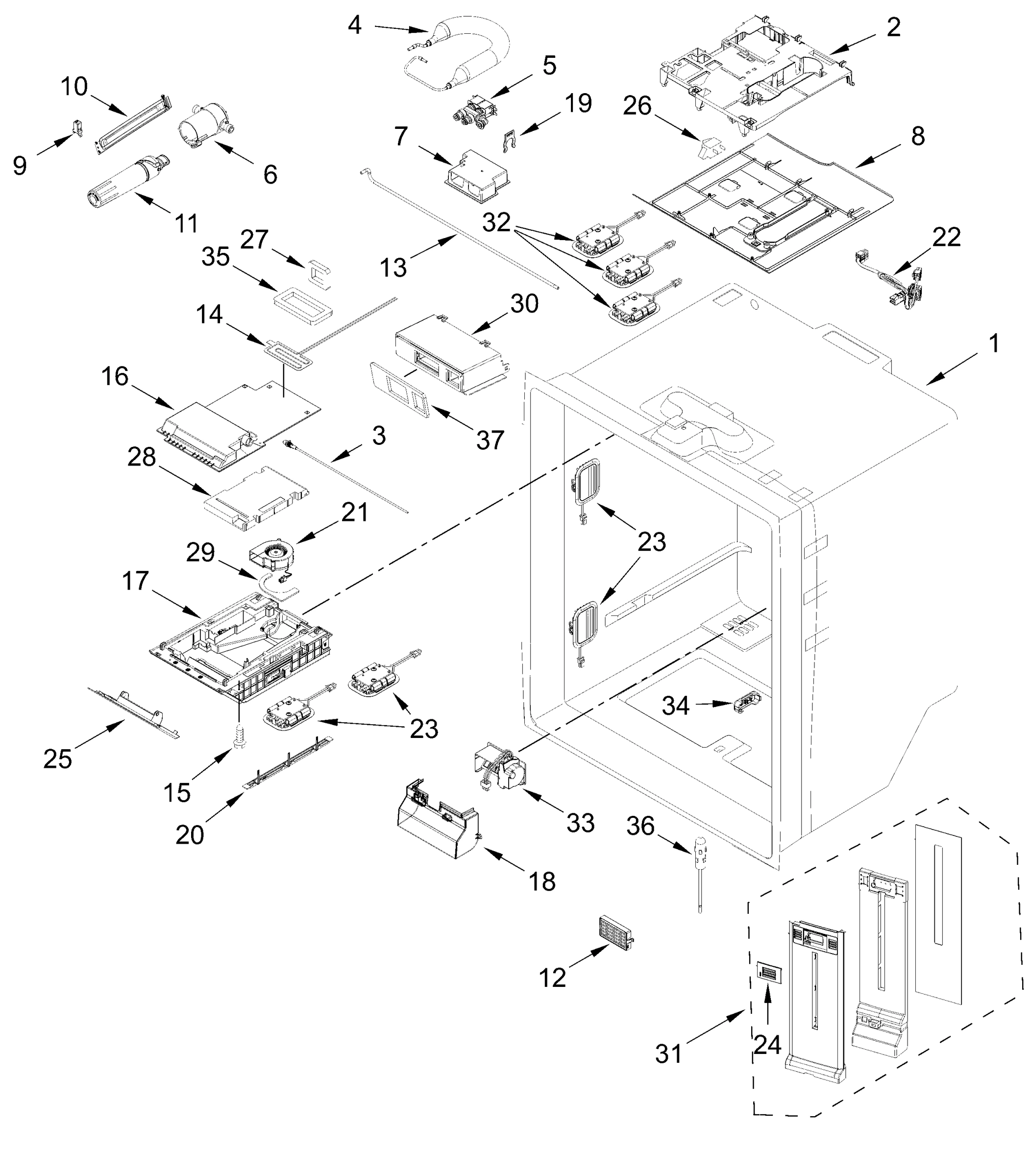 REFRIGERATOR LINER PARTS