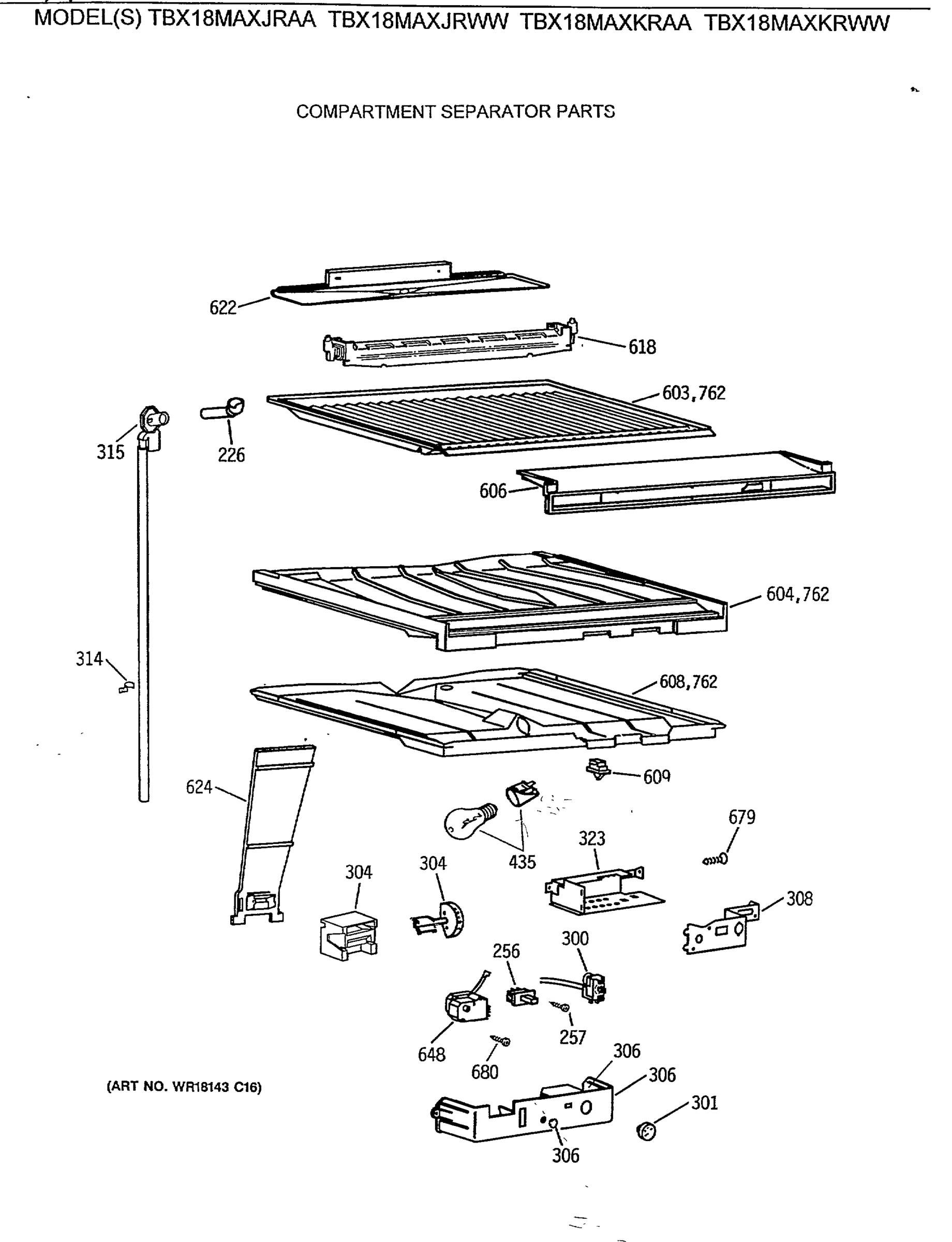 COMPARTMENT SEPARATOR PARTS