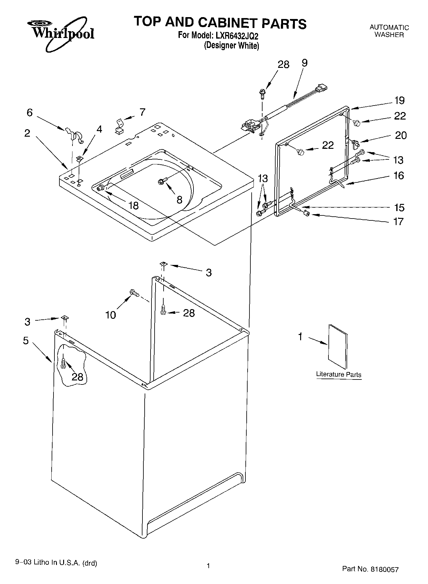 01 - TOP AND CABINET PARTS