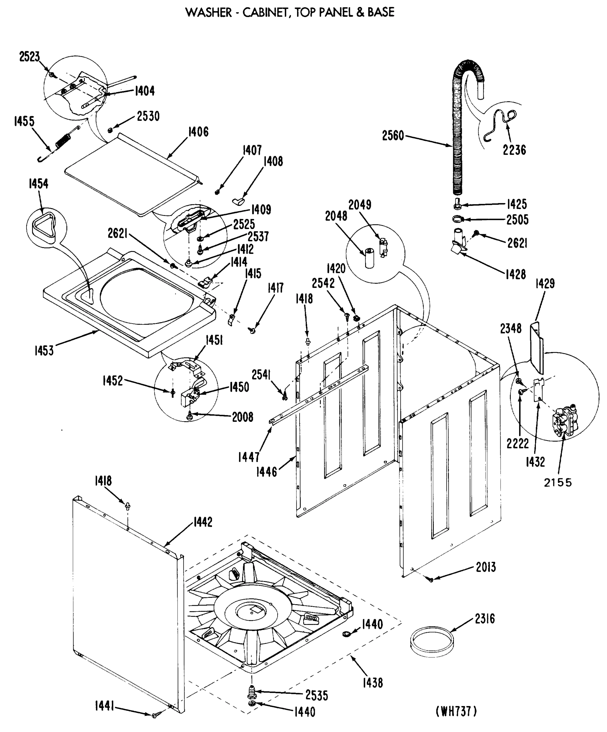WASHER-CABINET, TOP PANEL & BASE
