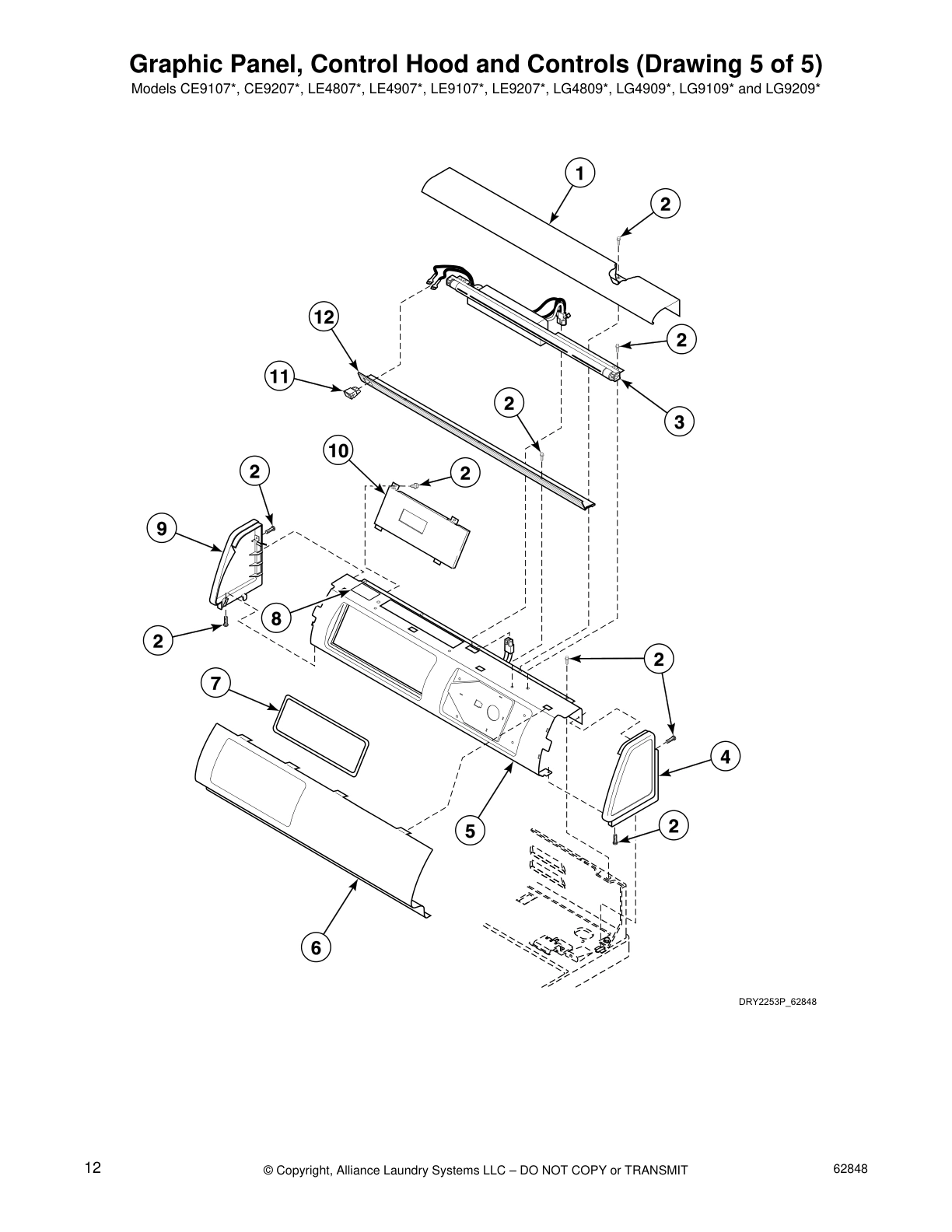 Graphic Panel, Control Hood and Controls (Drawing 5 of 5)