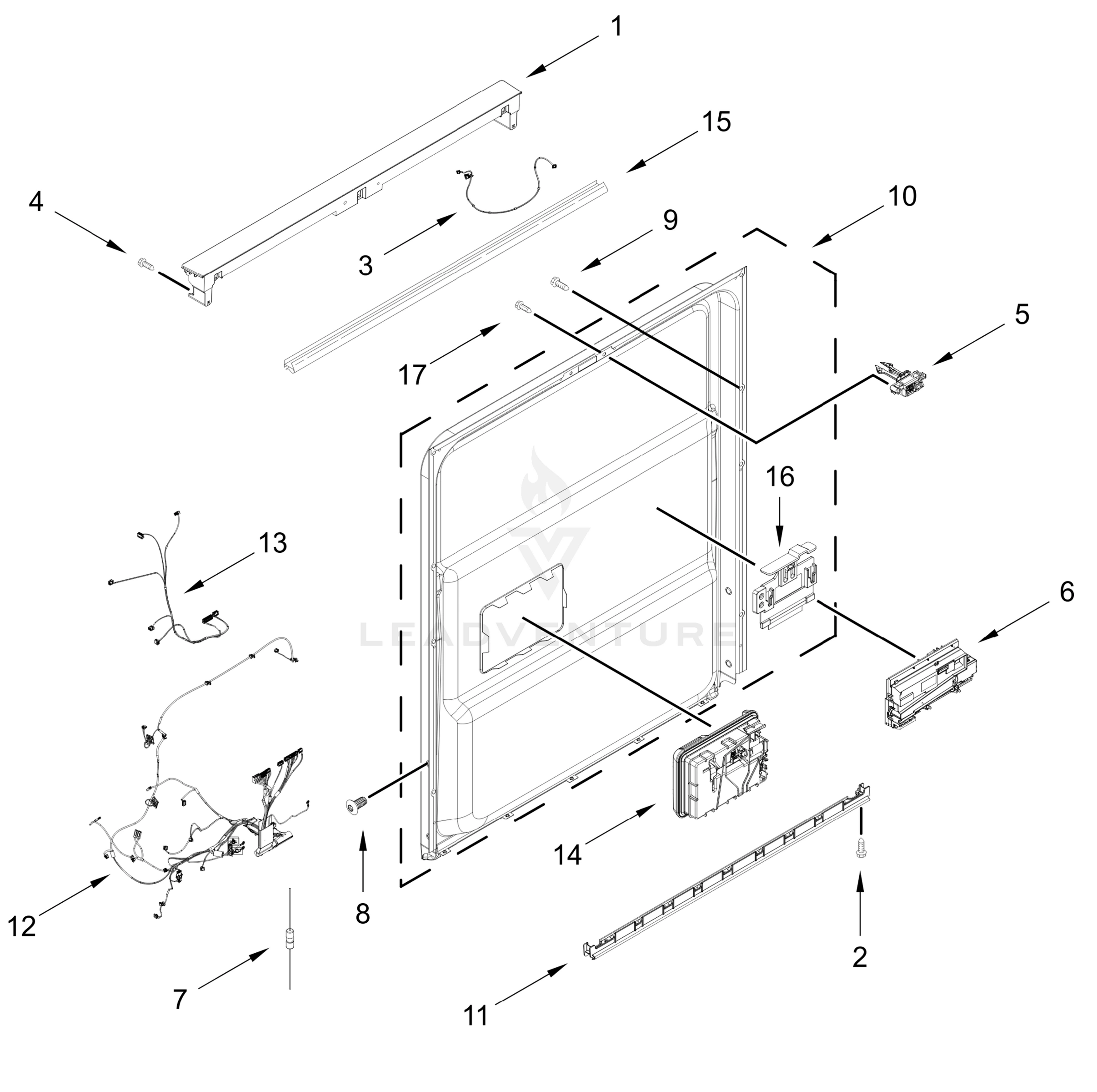 CONTROL PANEL AND INNER DOOR PARTS