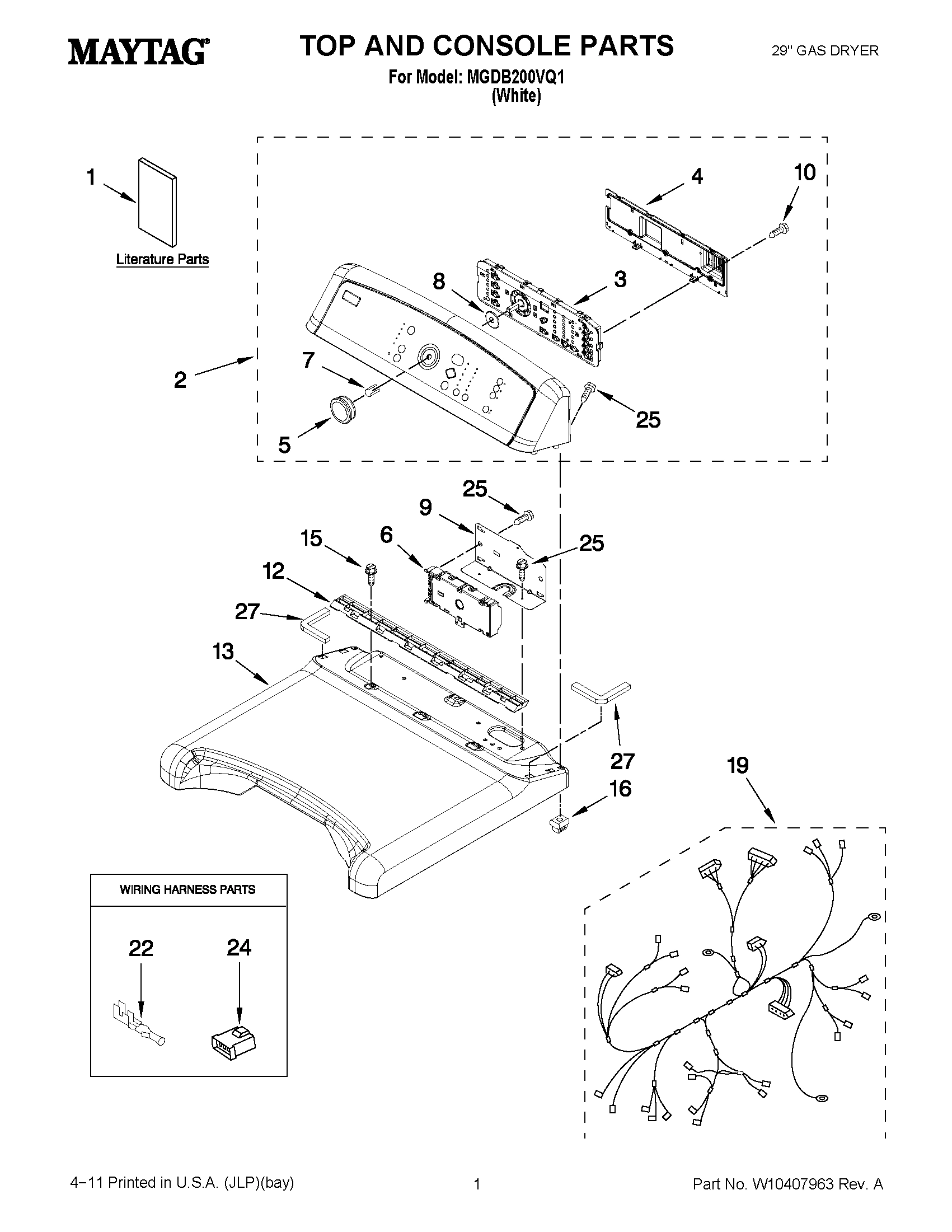 01 - TOP AND CONSOLE PARTS