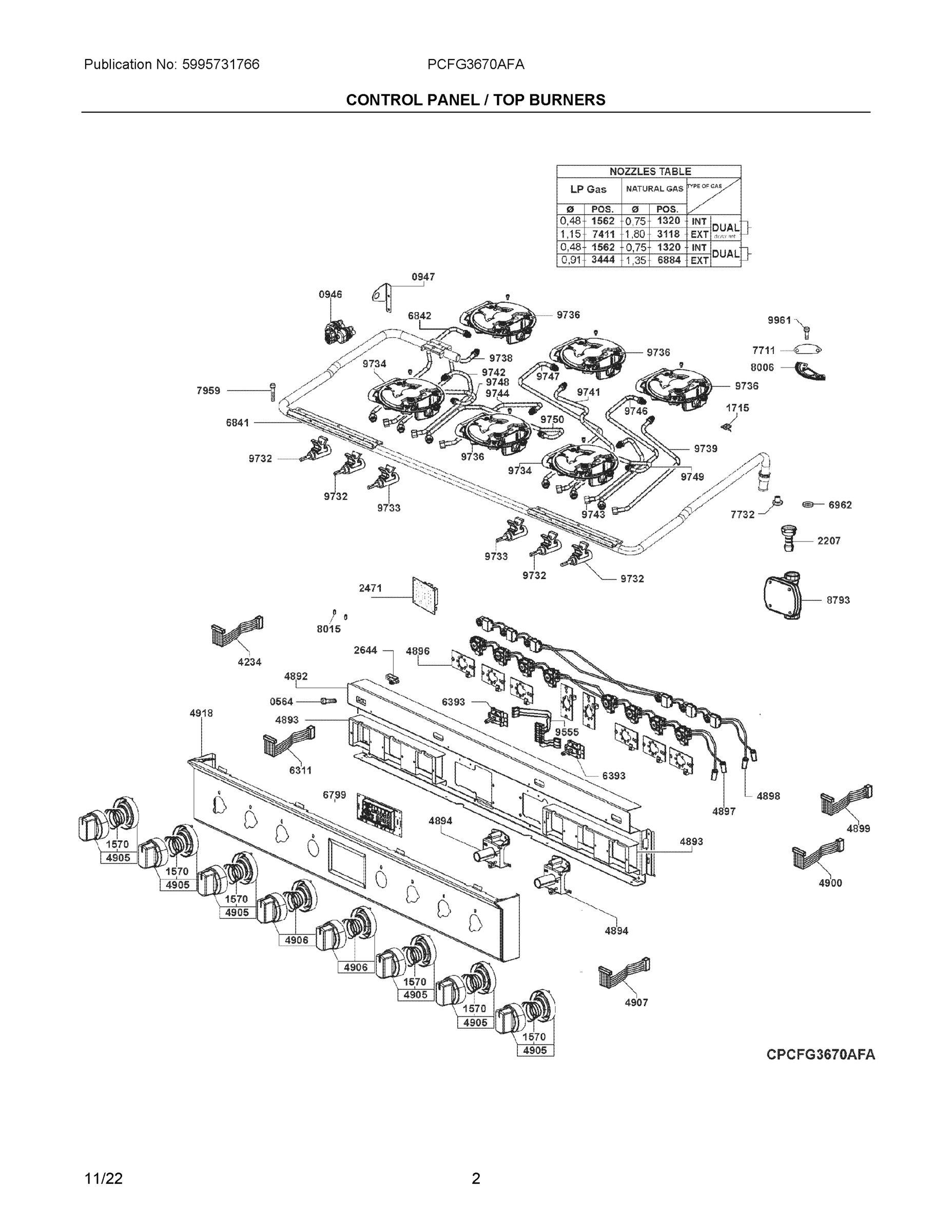 02 - CONTROL PANEL / TOP BURNERS