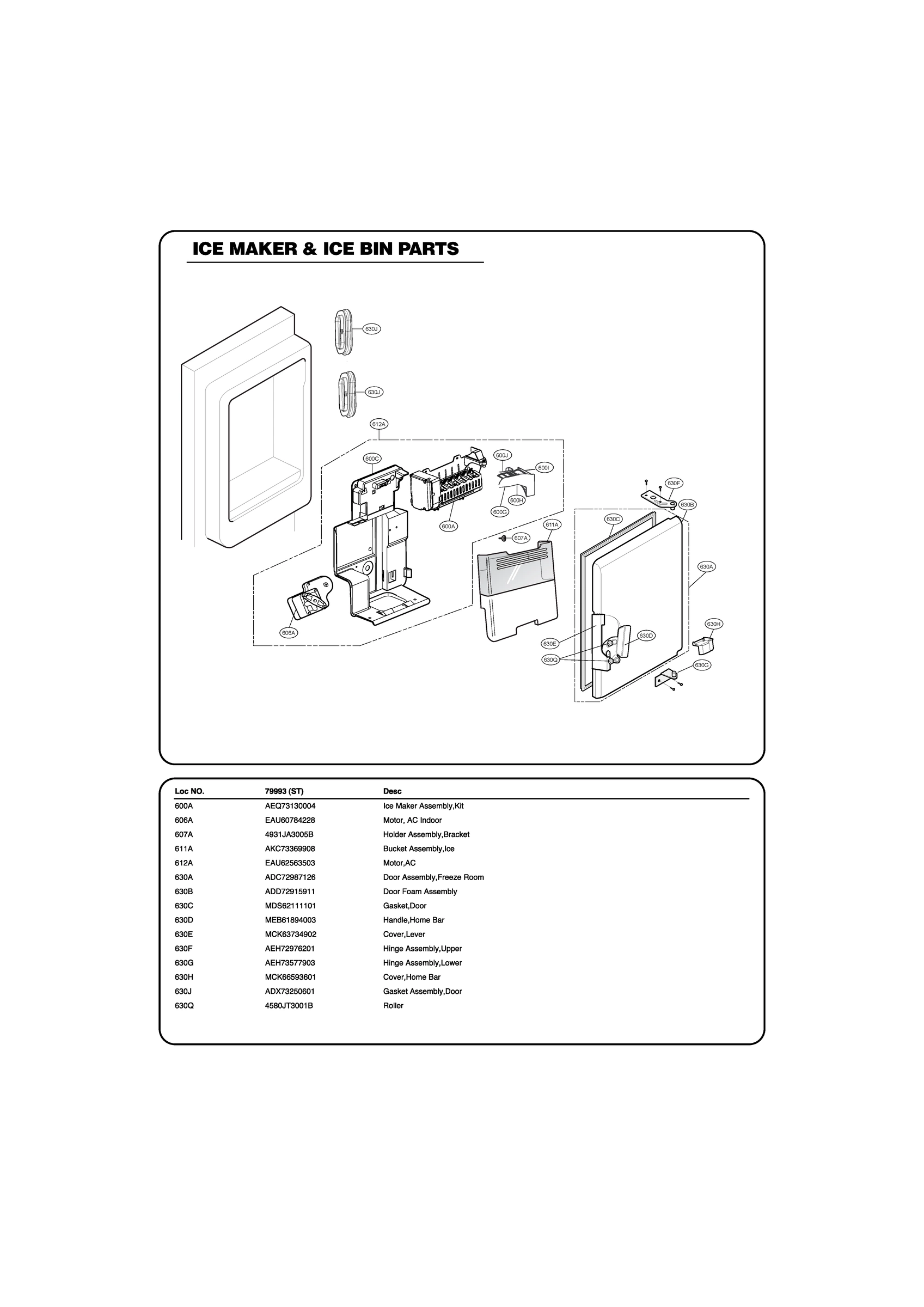 ICE MAKER & ICE BIN PARTS
