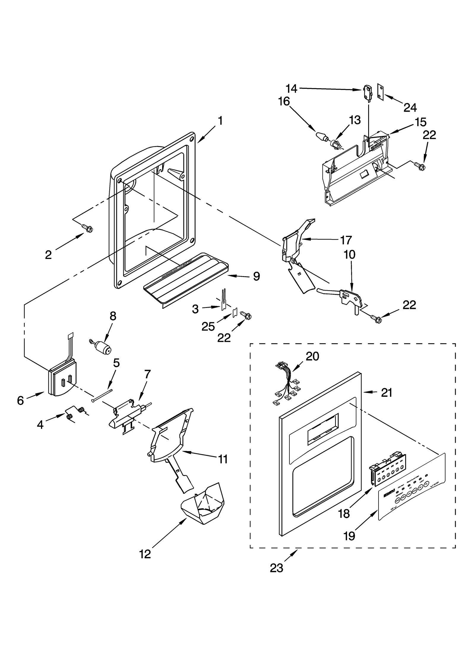 DISPENSER FRONT PARTS