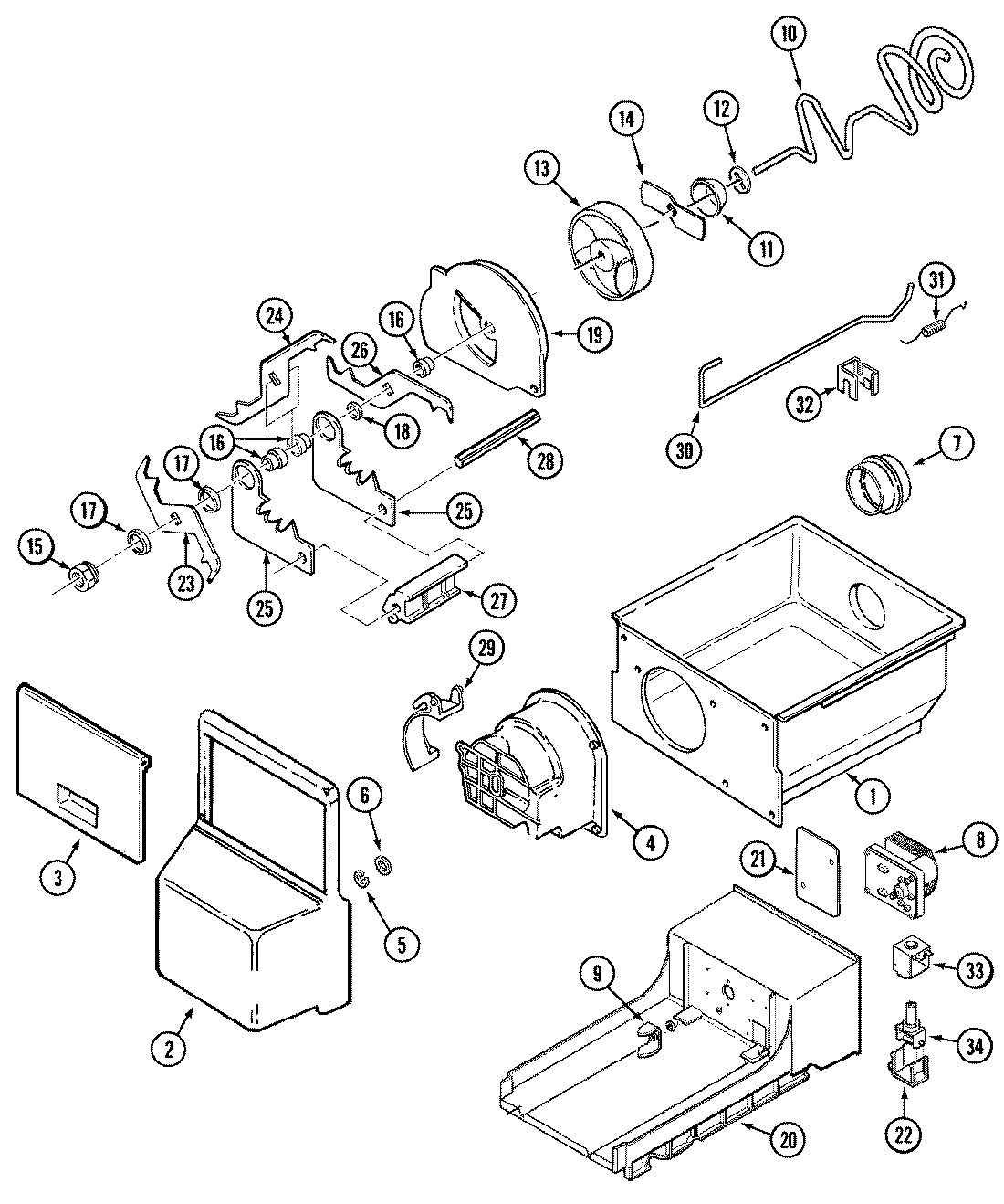 01 - CRUSHER BIN & ENCLOSURE ASSY. (115V)