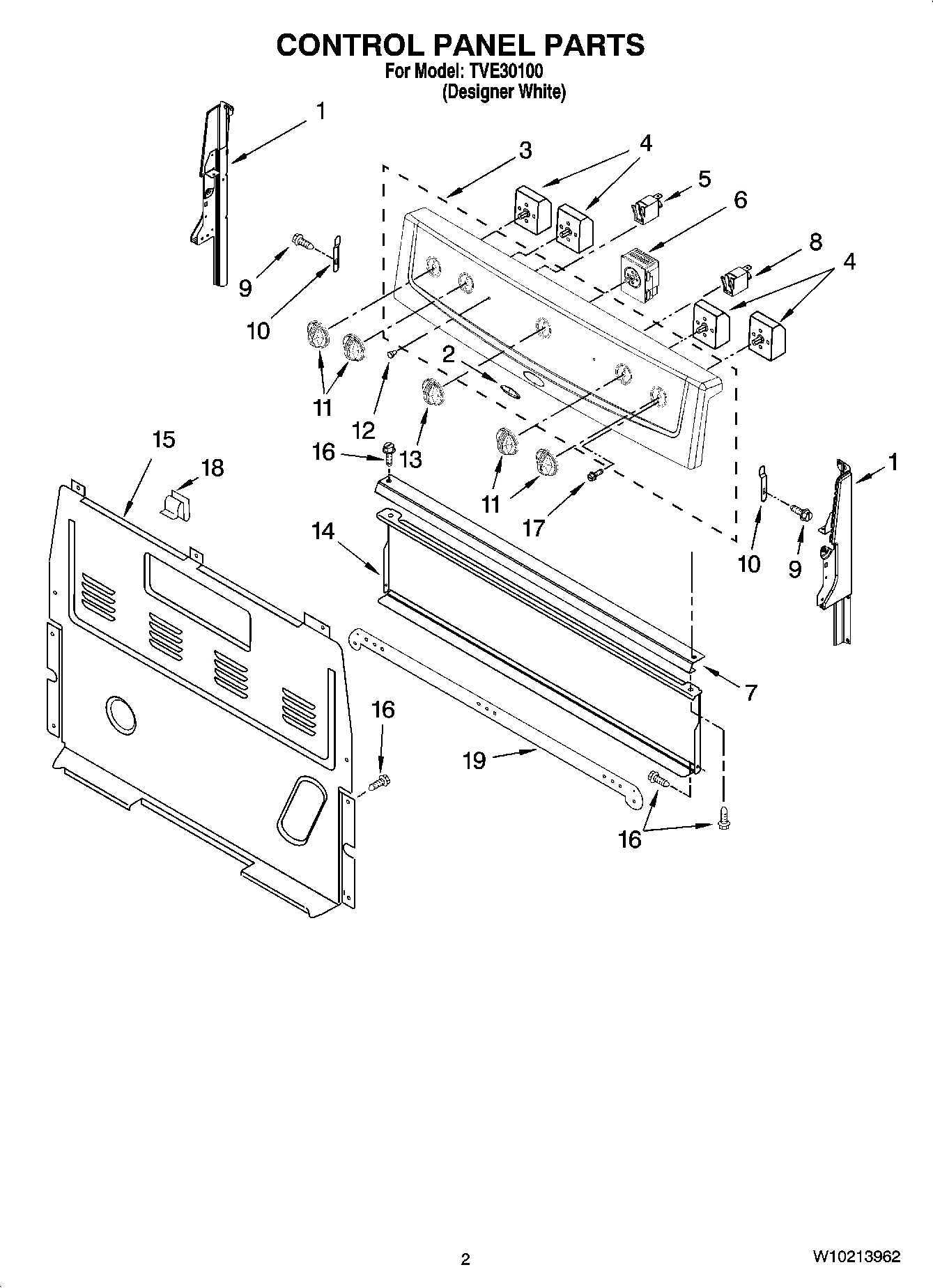 02 - CONTROL PANEL PARTS